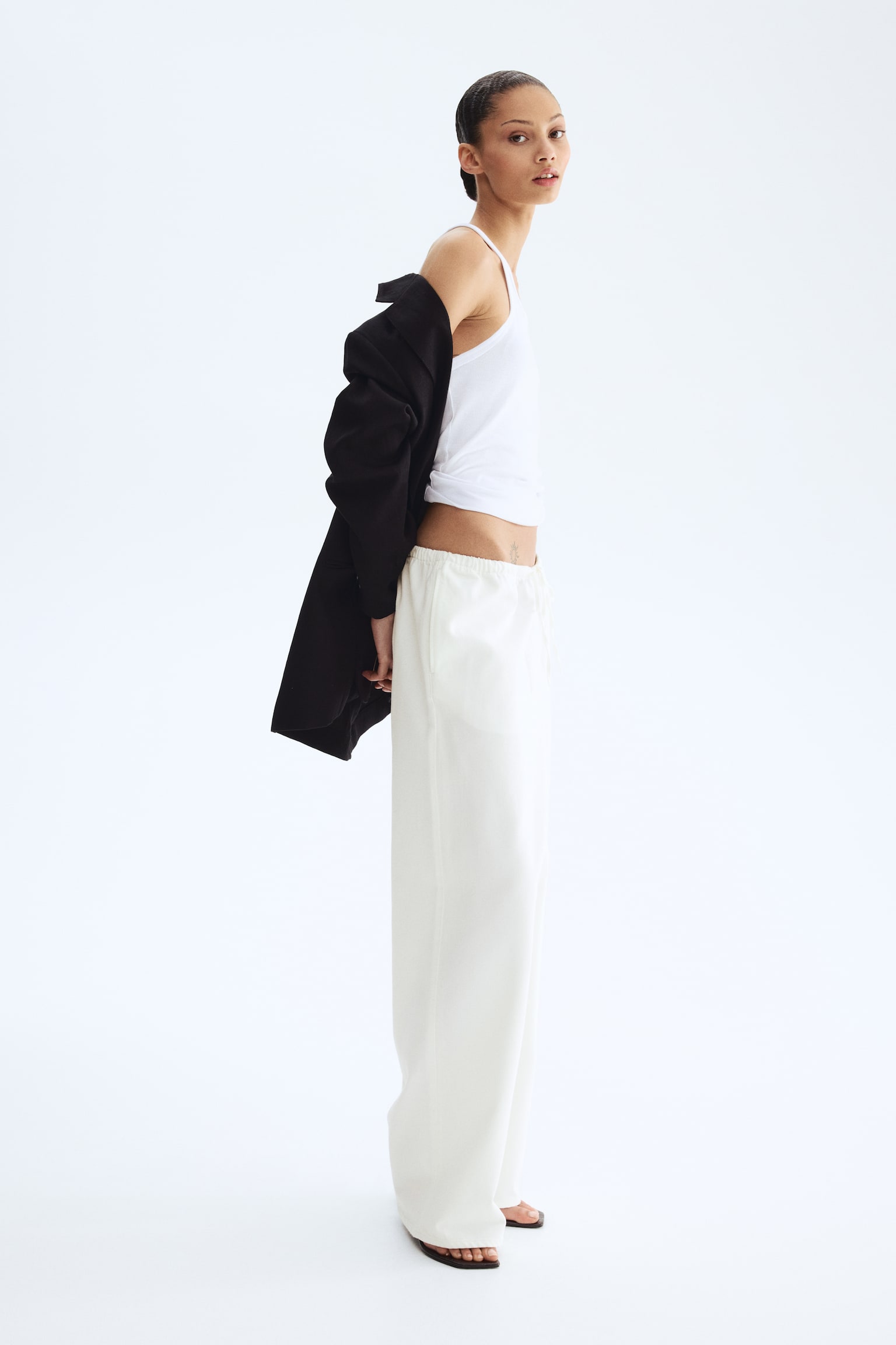 Denim drawstring trousers - White/Denim blue/Dark denim blue/Light denim blue - 5