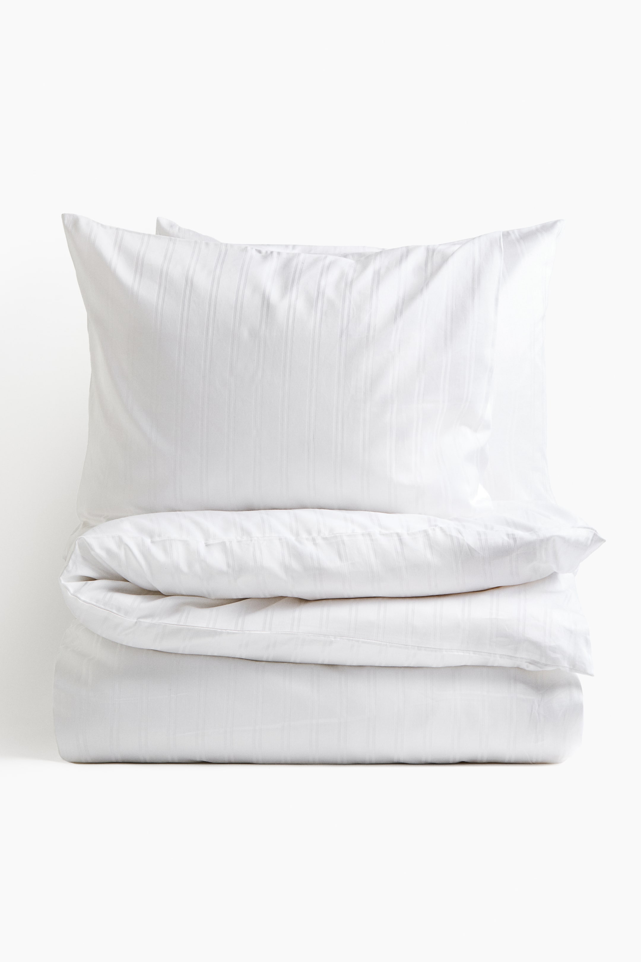 Ver imagen más grande: Cotton sateen double/king duvet cover set - White - HOME | H&M ES 1