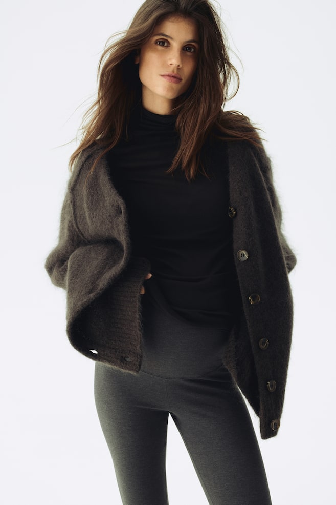 MAMA 2-pack jersey leggings - Dark grey/Black/Black - 4