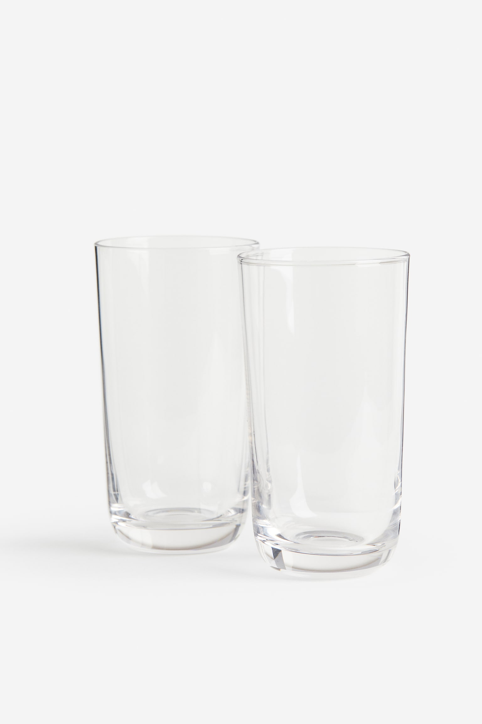 2-pack tall glass tumblers - Clear glass/Olive green - 1