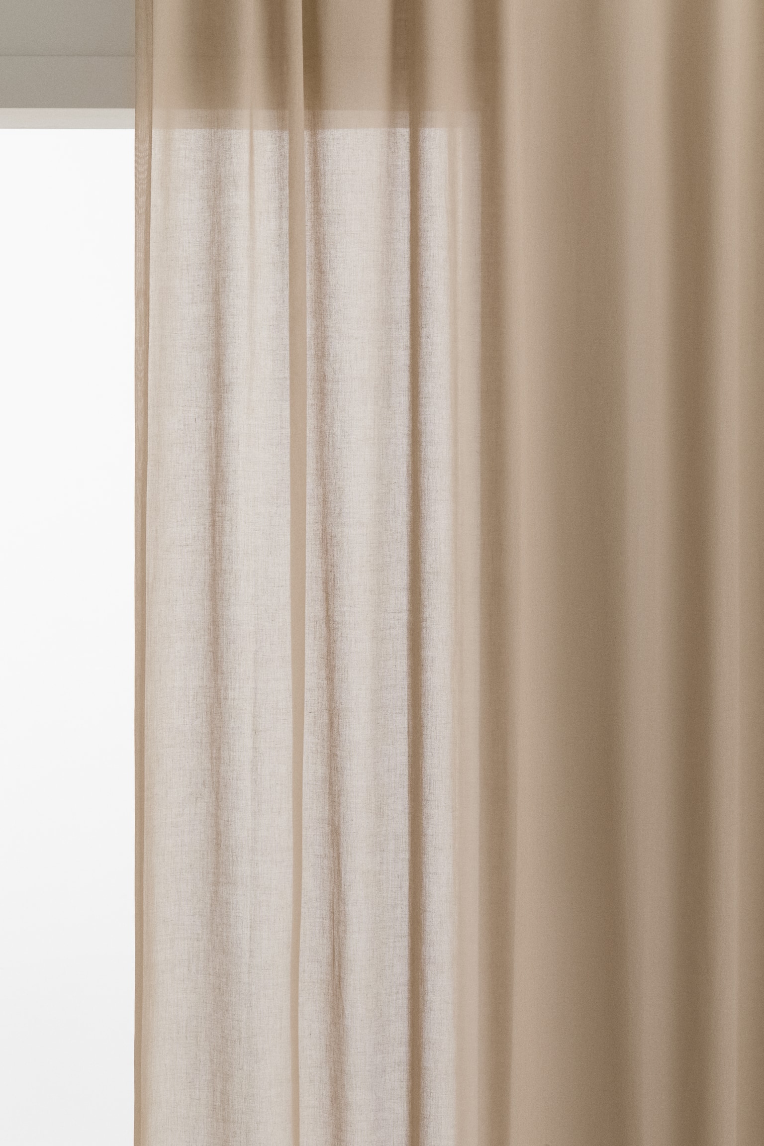 2-pack curtain lengths - Beige/Mole/White/Light khaki green