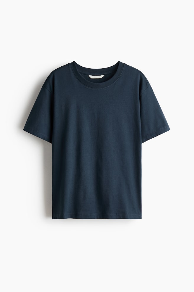 Katoenen T-shirt - Donkerblauw/Wit/Zwart/Lichtroze/Wit/marineblauw gestreept - 1
