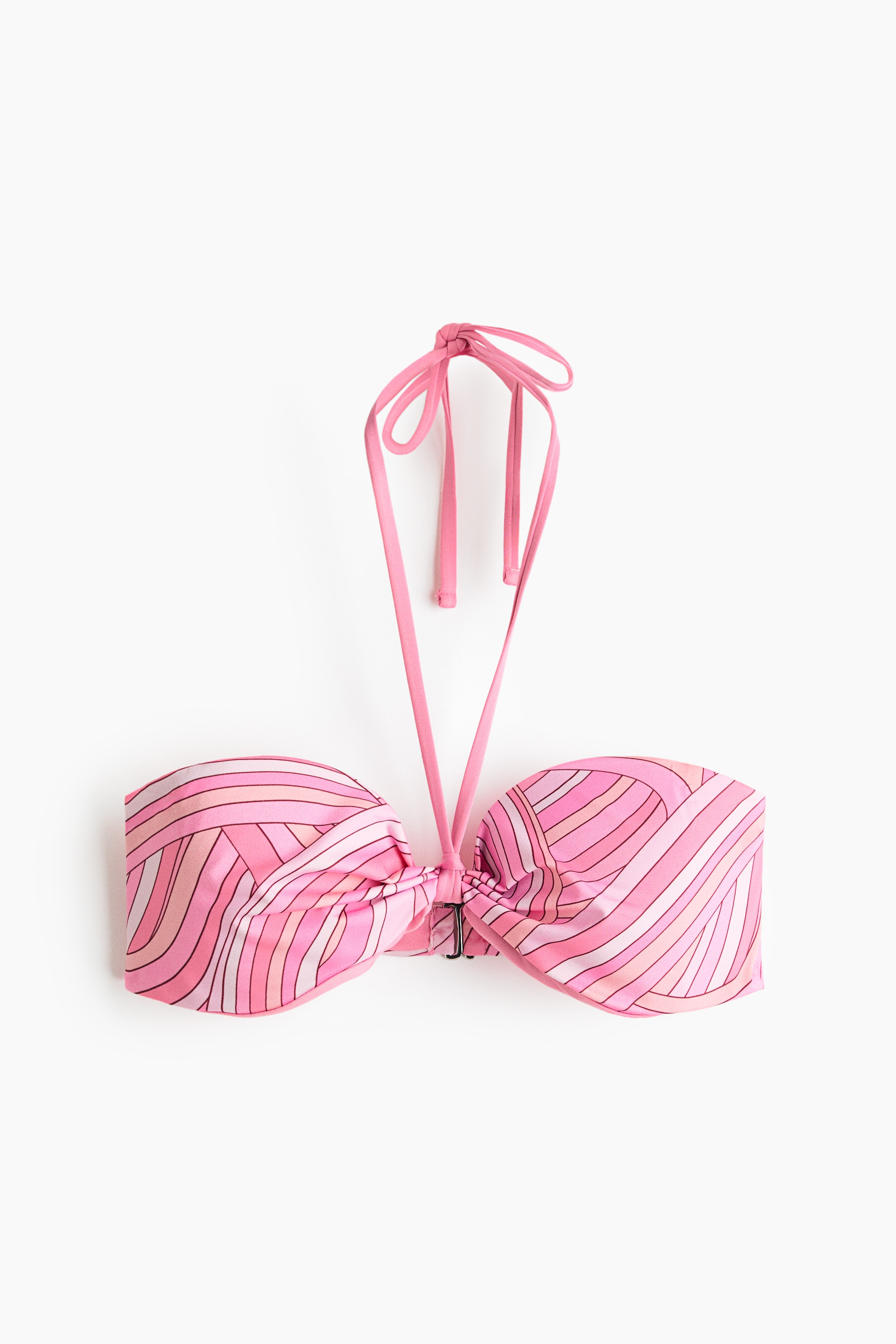 Padded halterneck bikini top - Rose/motif