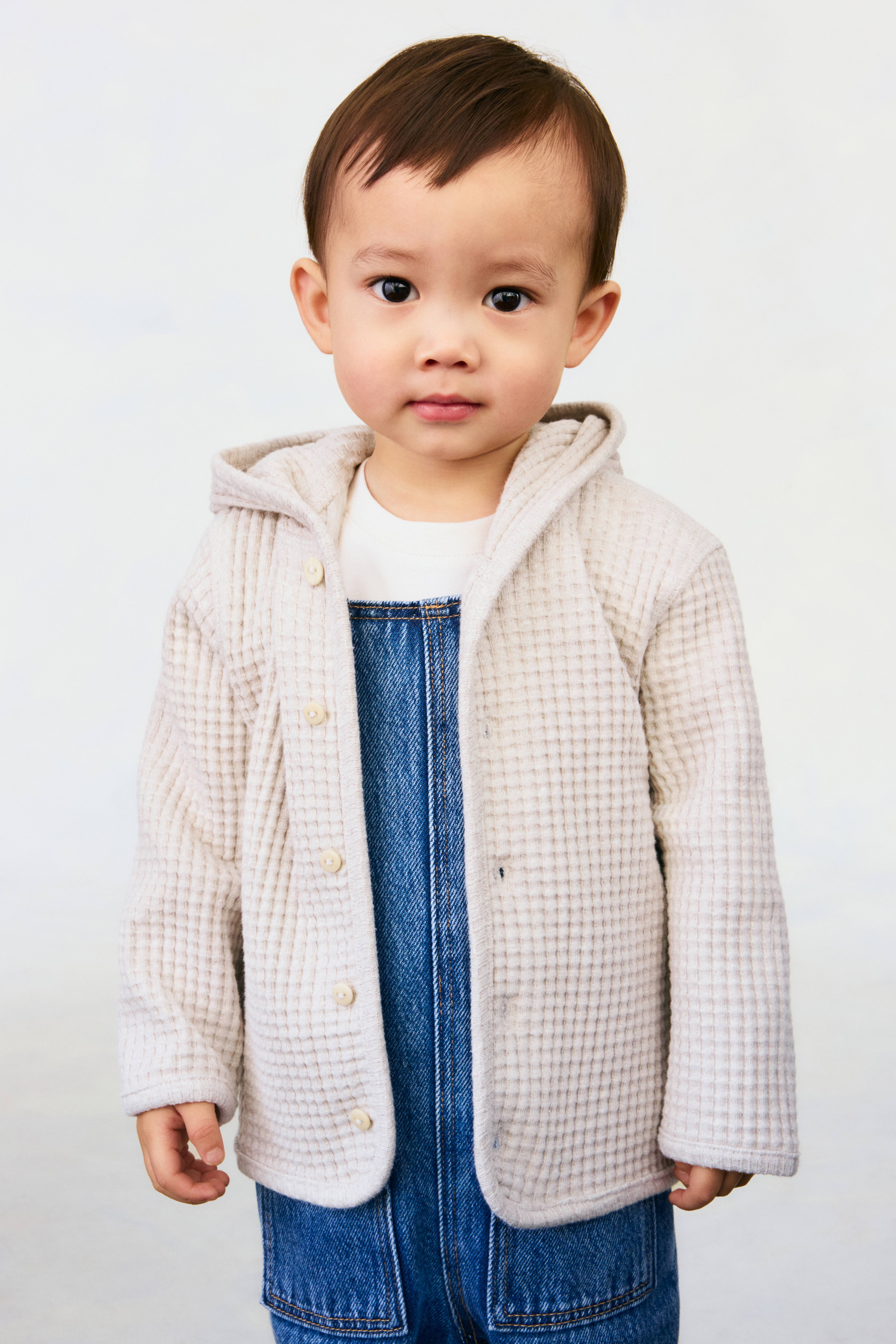 Waffled Cotton Cardigan