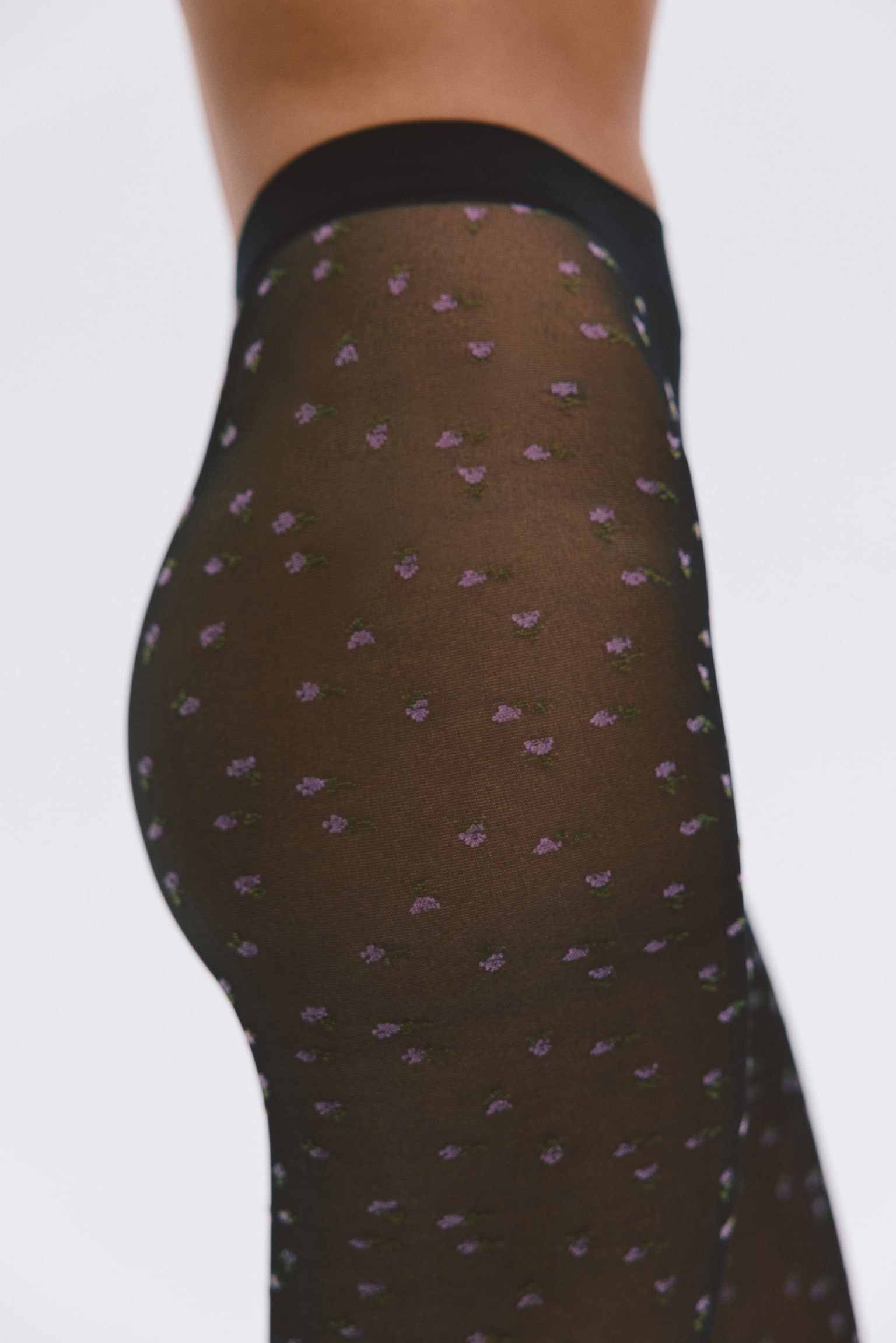 Женские леггинсы H&M Patterned Tights, цвет: Чёрный / С принтом — фото 3
