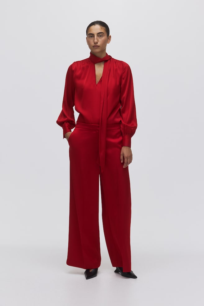Wide trousers-Red - 6