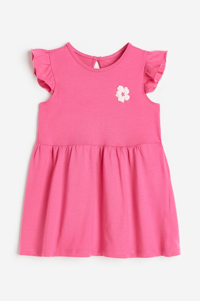 Flounce-trimmed jersey dress - Pink/Flower/White/Patterned/White/Floral/Dark blue/Floral/dc/dc/dc/dc/dc/dc/dc/dc/dc/dc/dc - 1