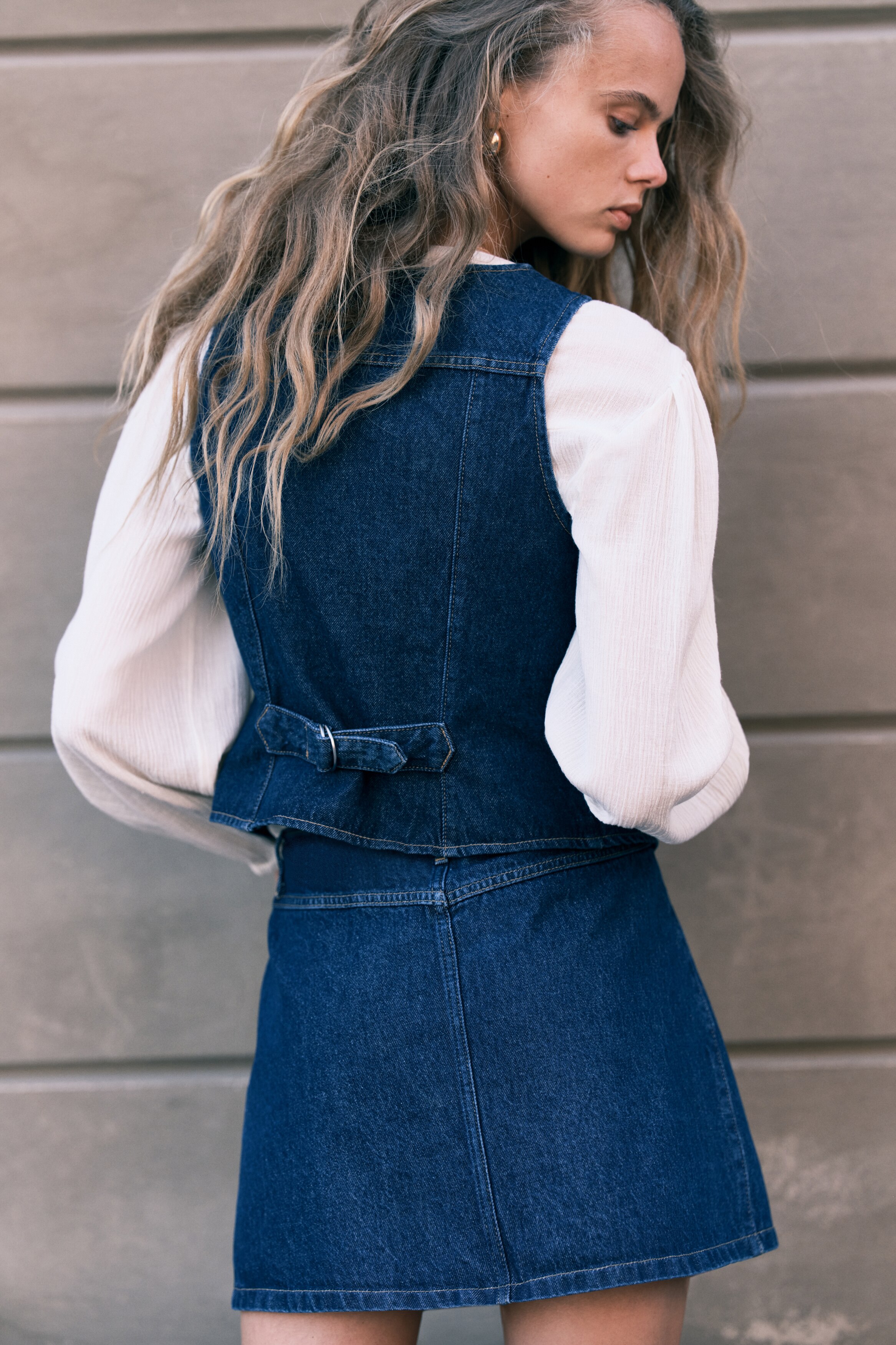 Denim mini skirt