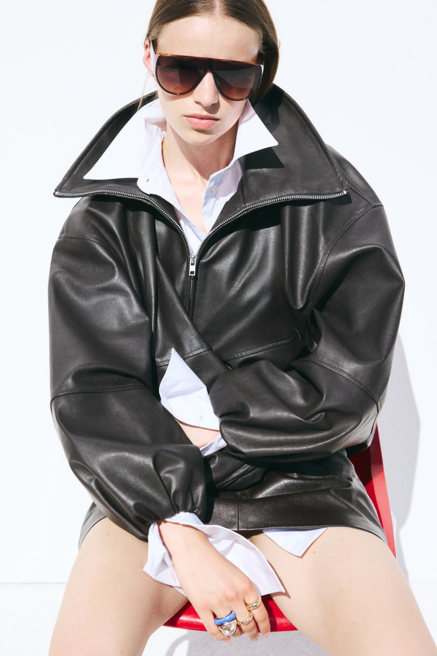 Женская куртка H&M Oversized Jacket, цвет: Тёмный коричневый — фото 3