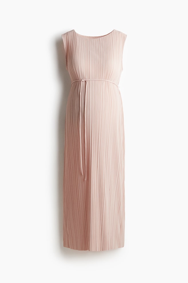 MAMA Plissé dress - Powder pink/Light dusty green - 1