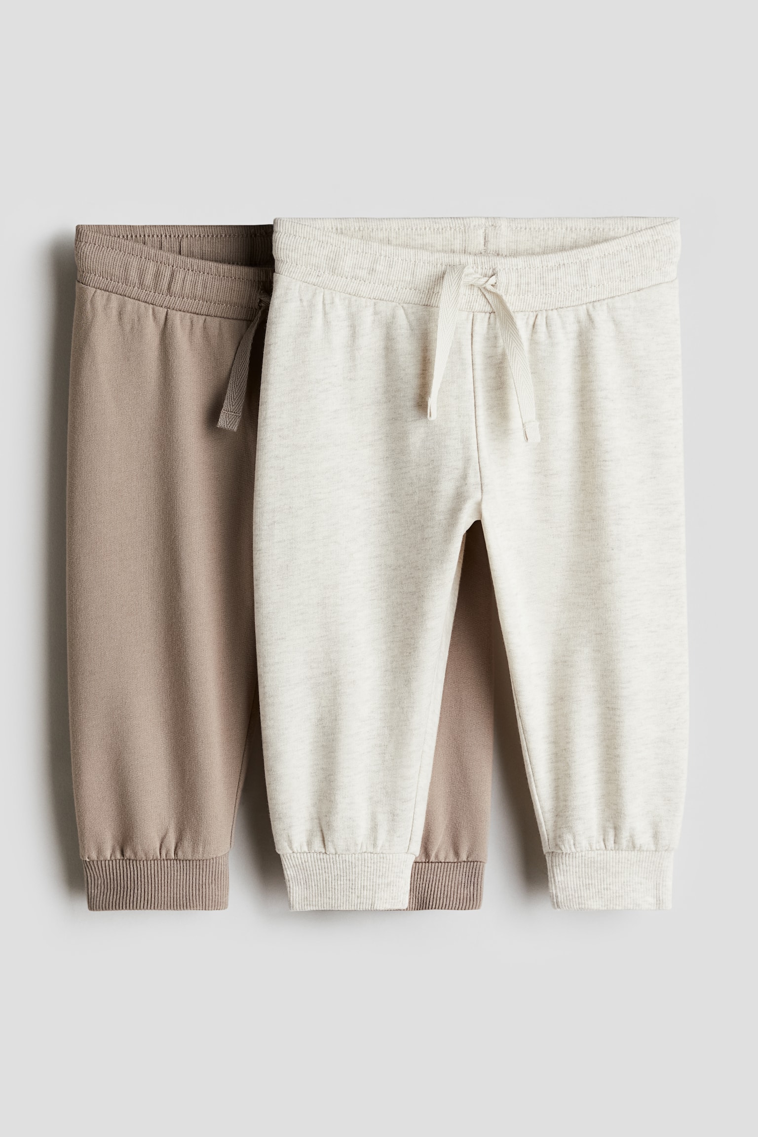 Детские брюки H&M 2-pack, цвет: Бежевый / Натуральный белый меланжевый — фото 2