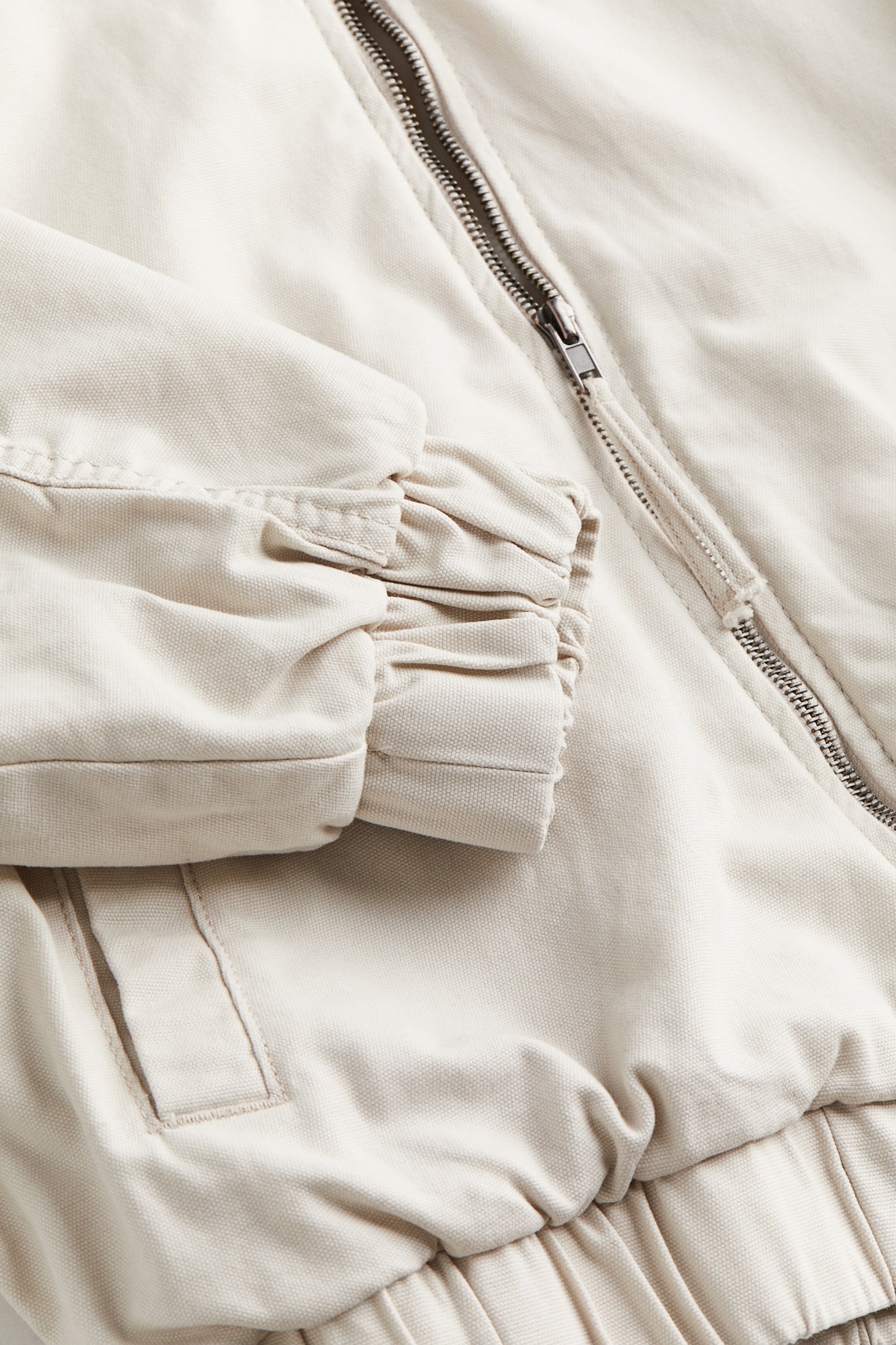 Padded Bomber Jacket - Light beige - 3