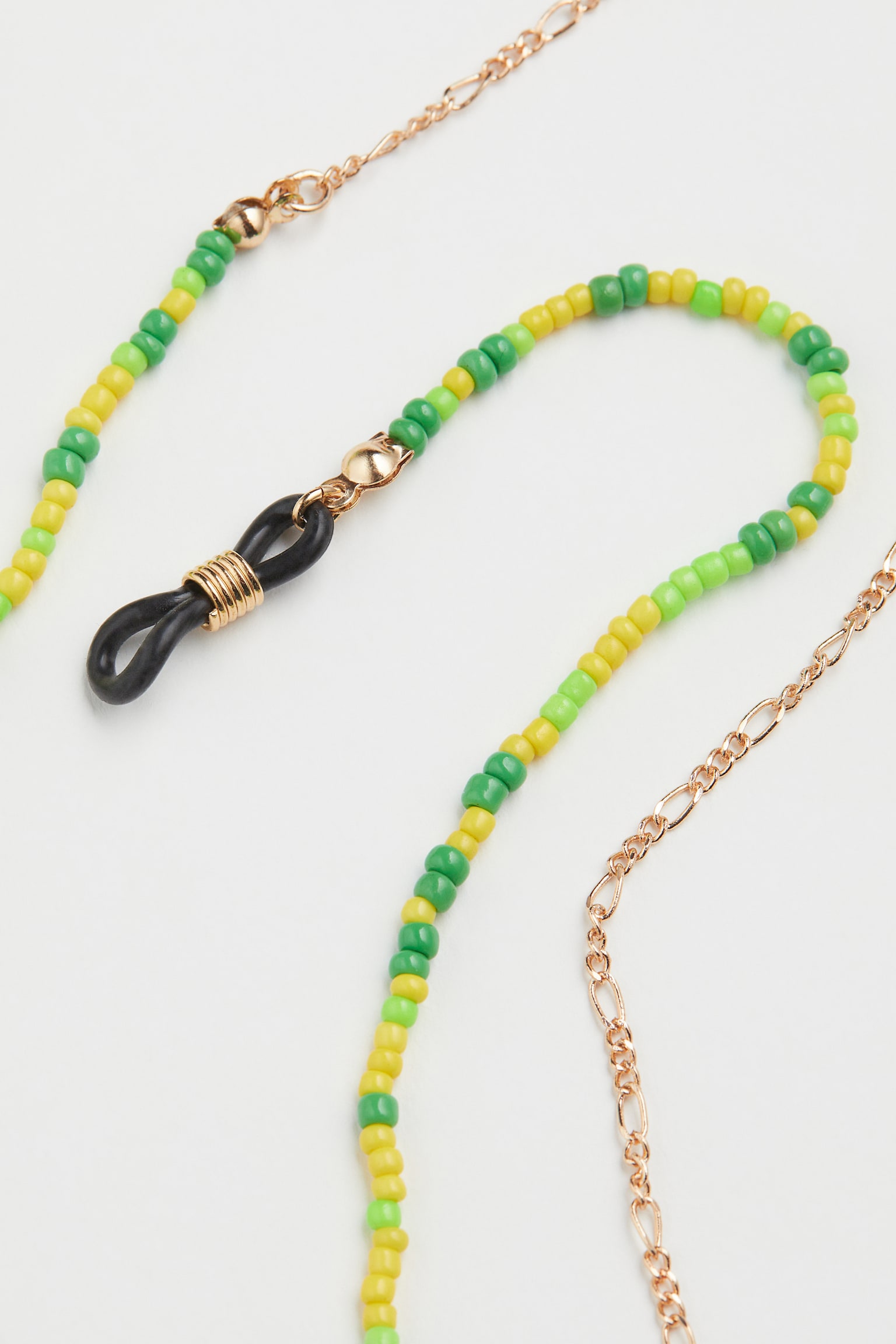 Beaded Glasses Chain - Gold colour/Green - 3