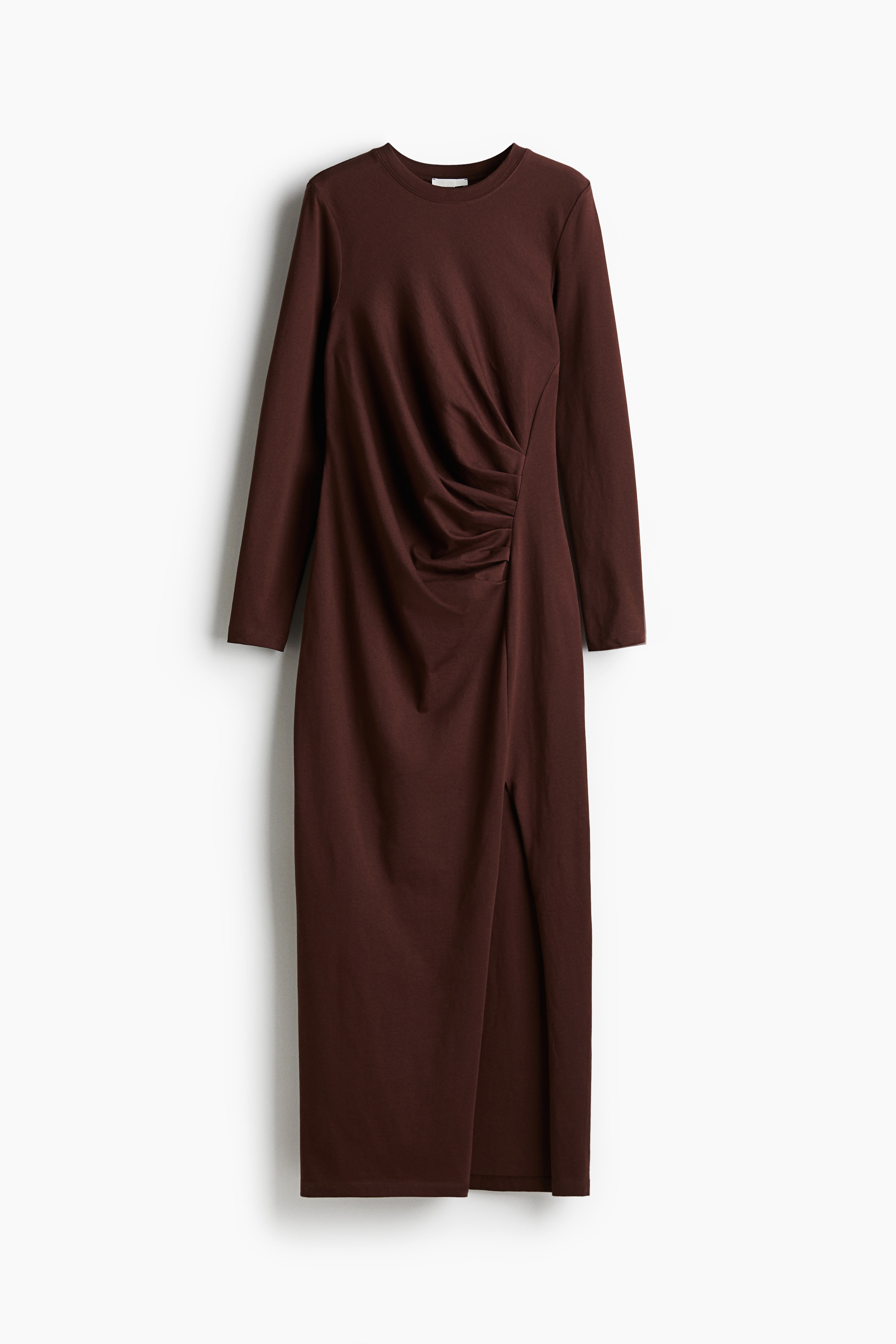 垂墜感洋裝 - 咖啡色