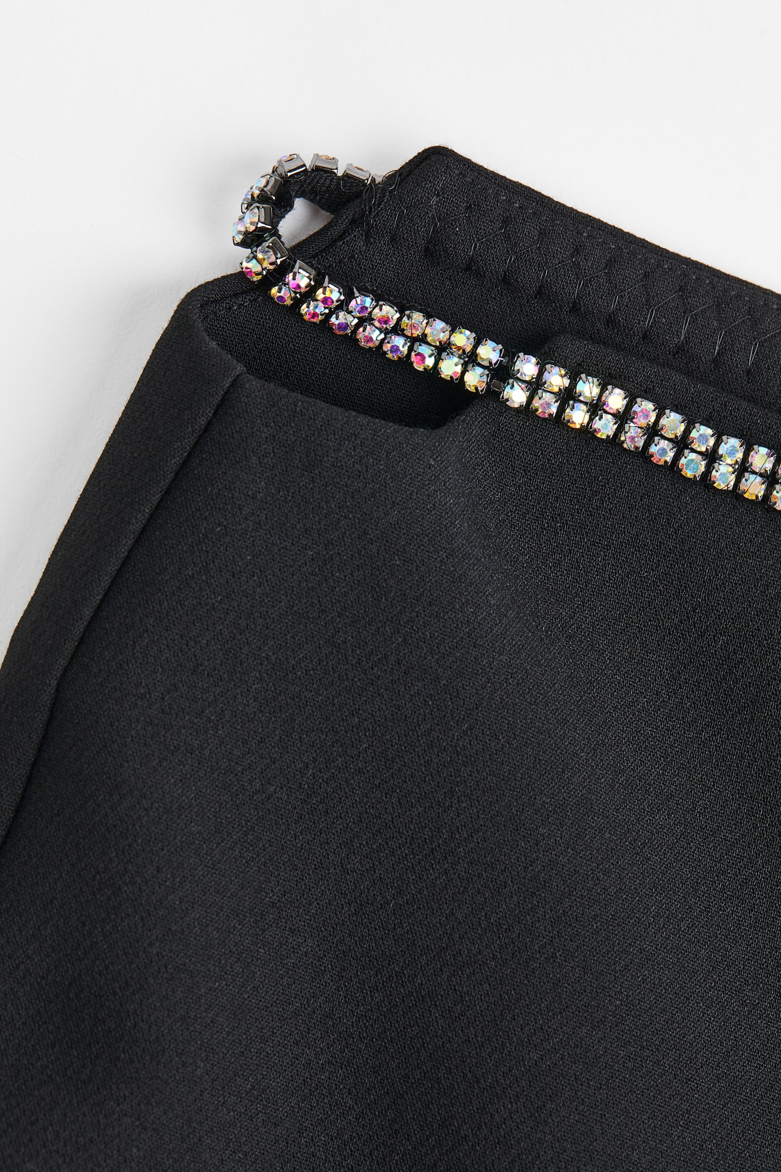 Rhinestone-belt trousers - Black/Rhinestones - 2