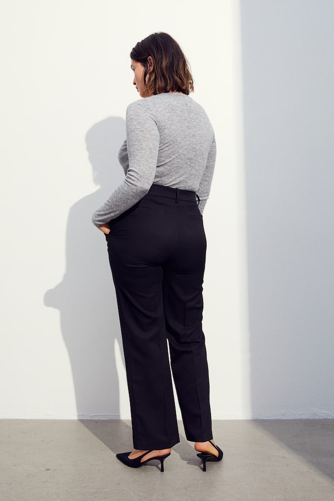 Pantalon de tailleur en twill - Noir/Beige - 9