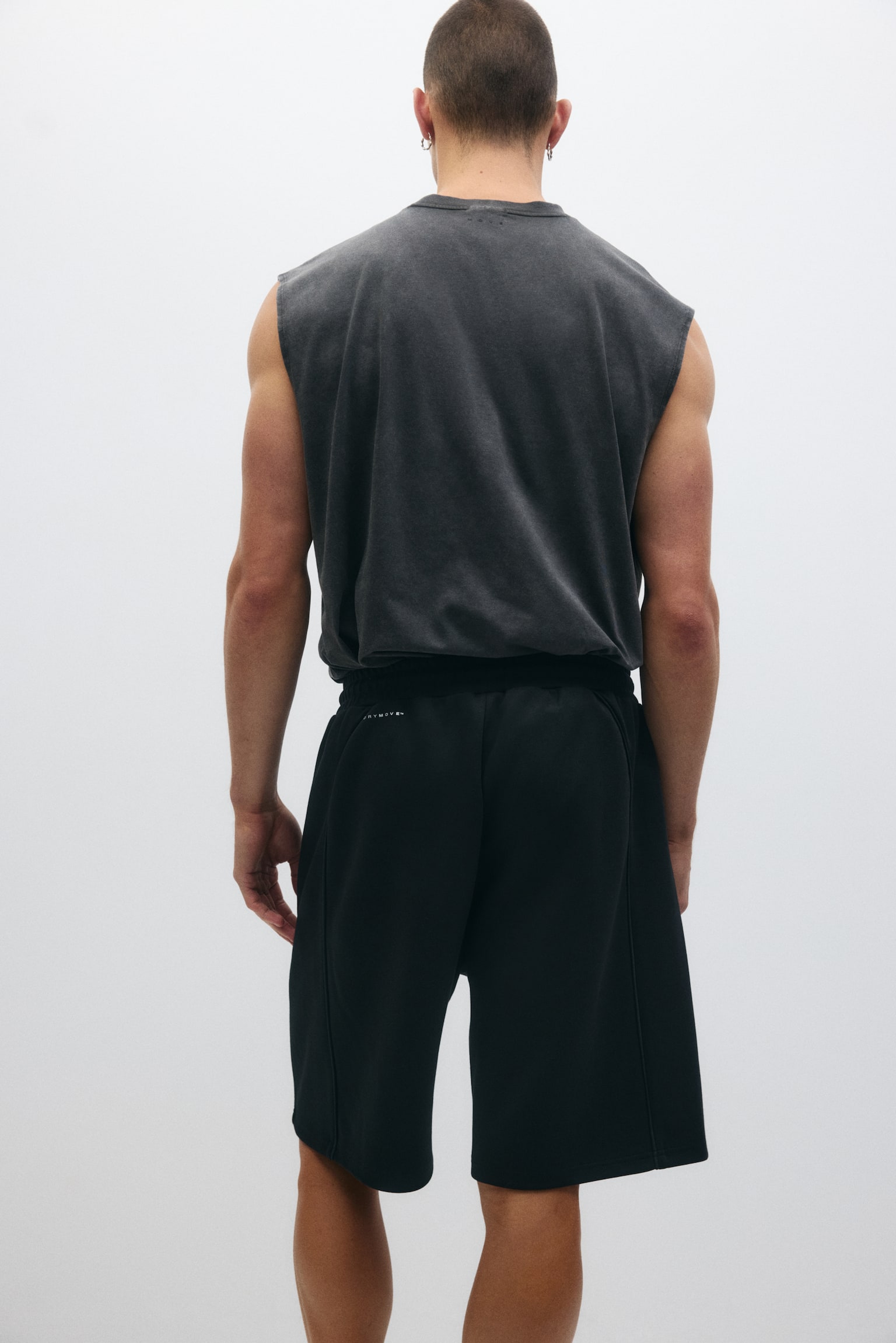 Loose Fit Sports shorts with DryMove™ - Black/Beige/Light grey marl - 7