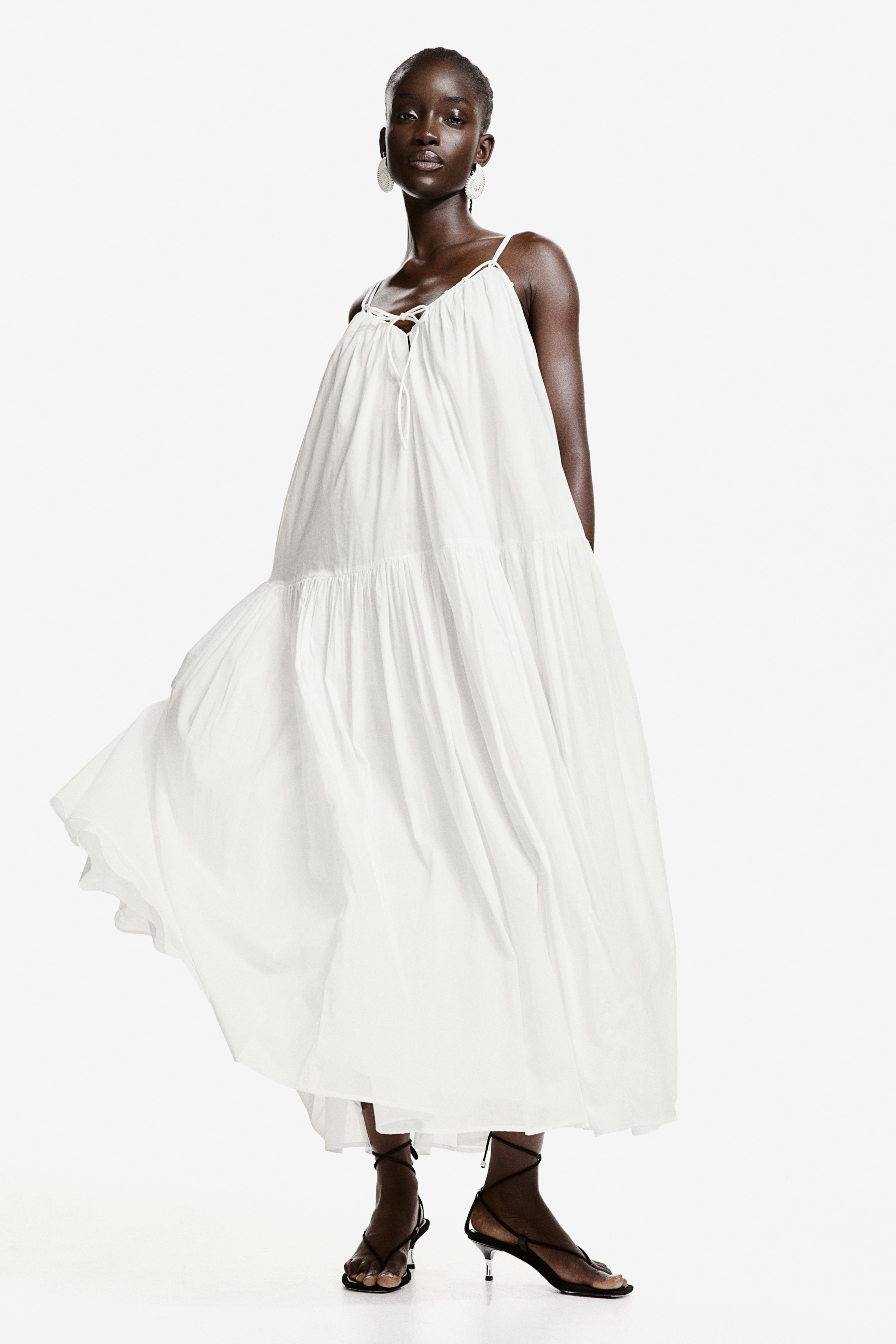 A-line Maxi Dress - White - Ladies | H&M US