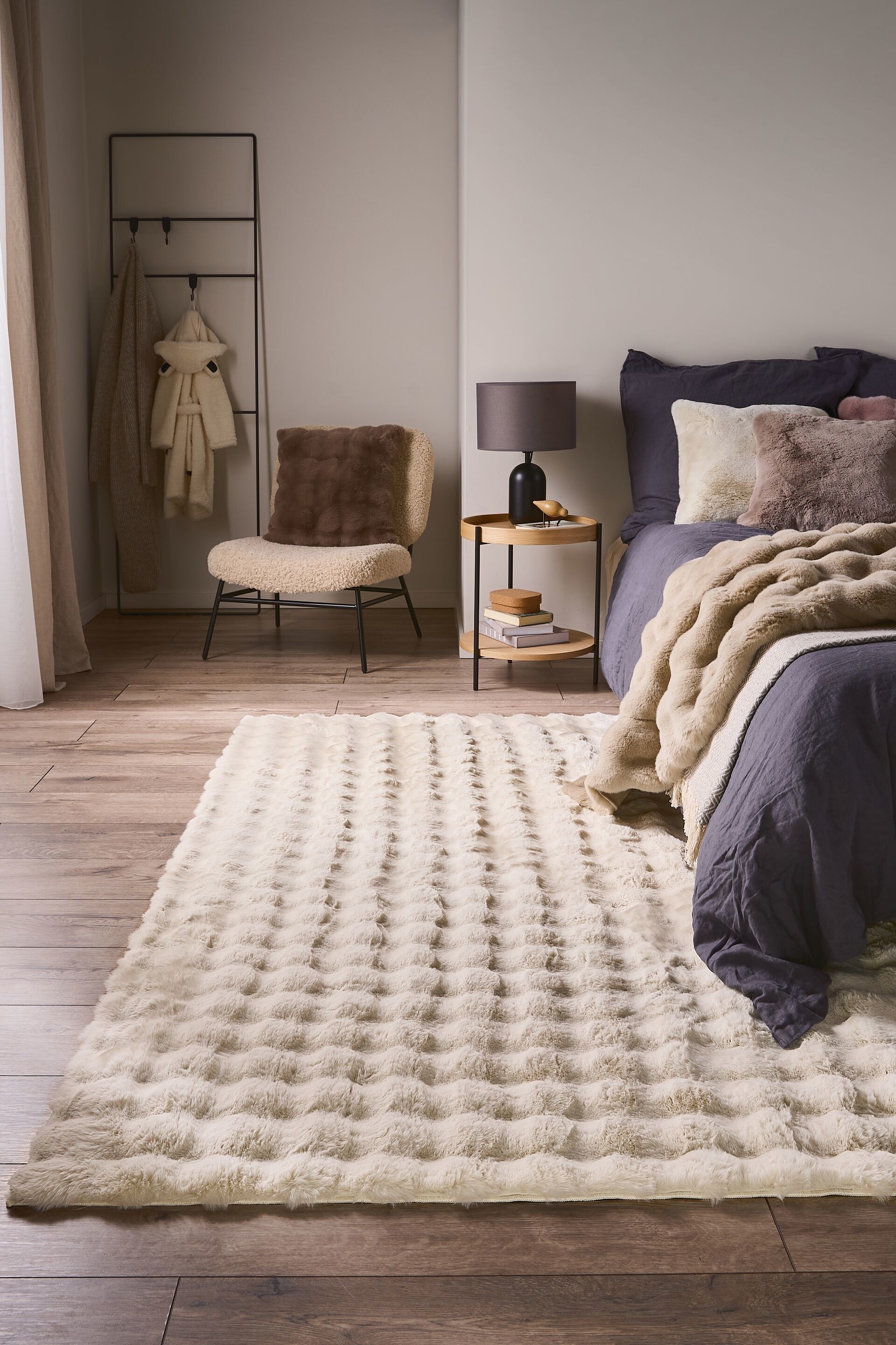 Kunstfell-Teppich Dave - Cream
