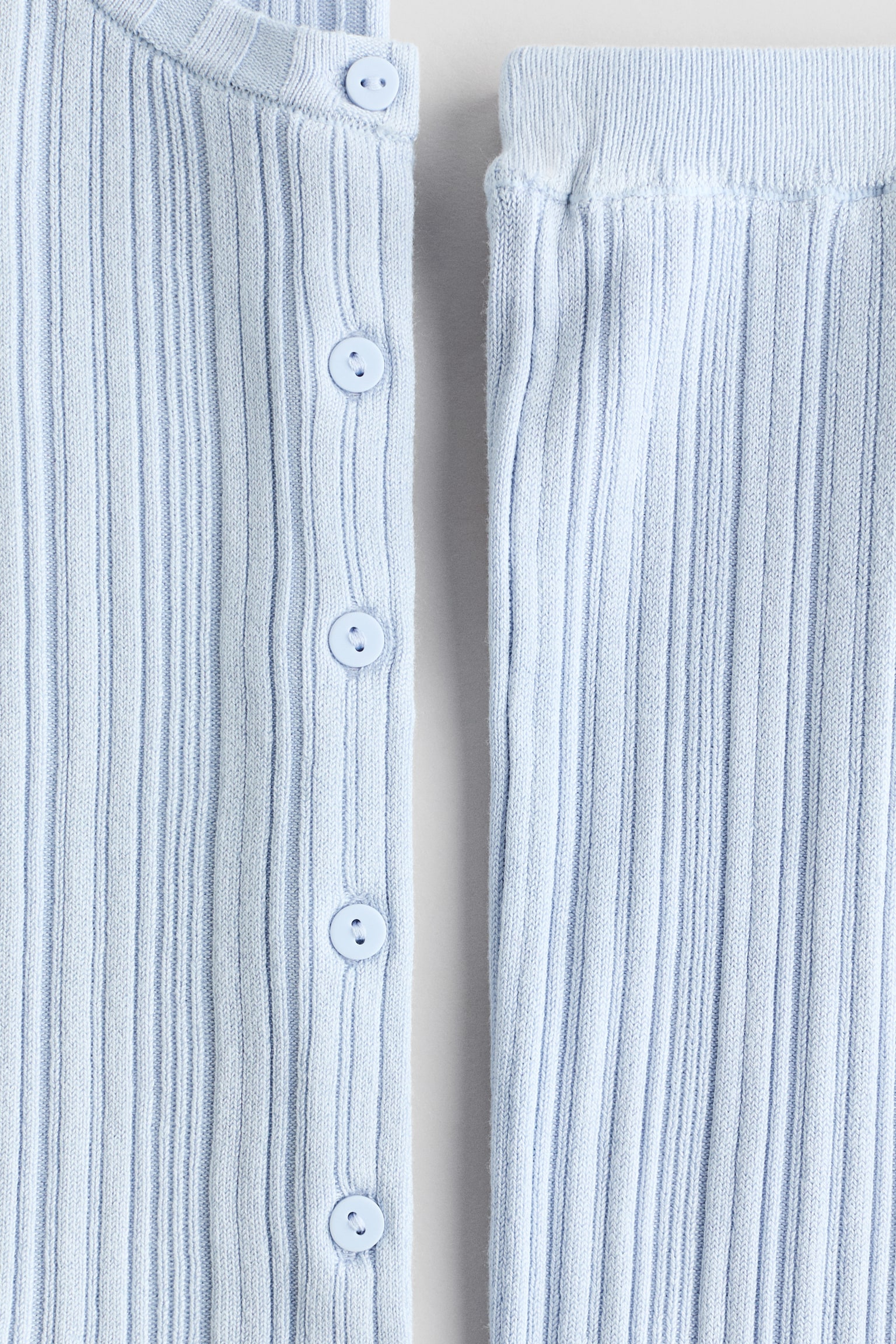 2-piece rib-knit set - Light blue/Light pink - 2