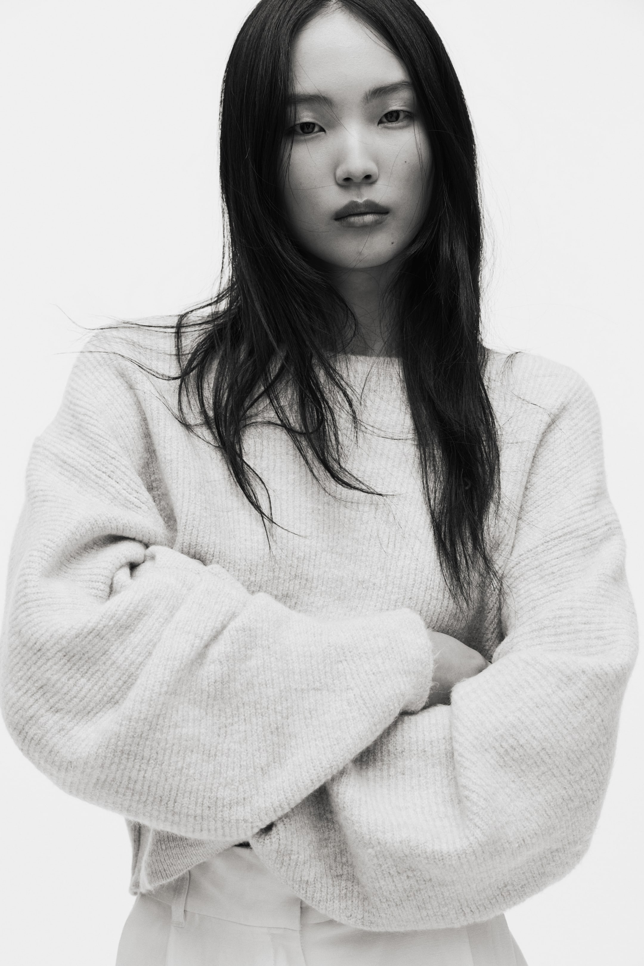 Vis større bilde: Oversized genser med båthals - Lys beigemelert - DAME | H&M NO 1