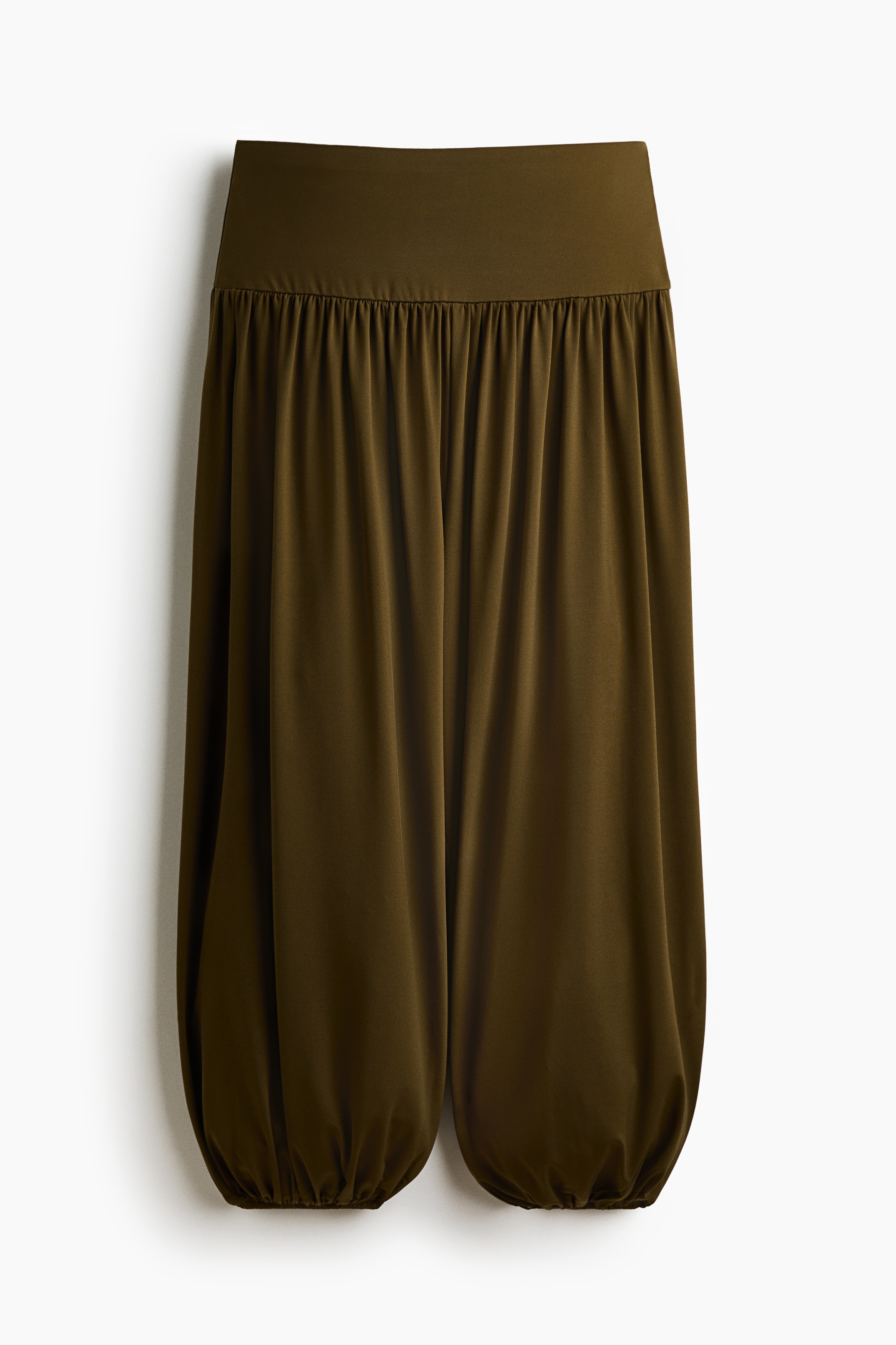 Pantalón globo tobillero - Verde caqui oscuro