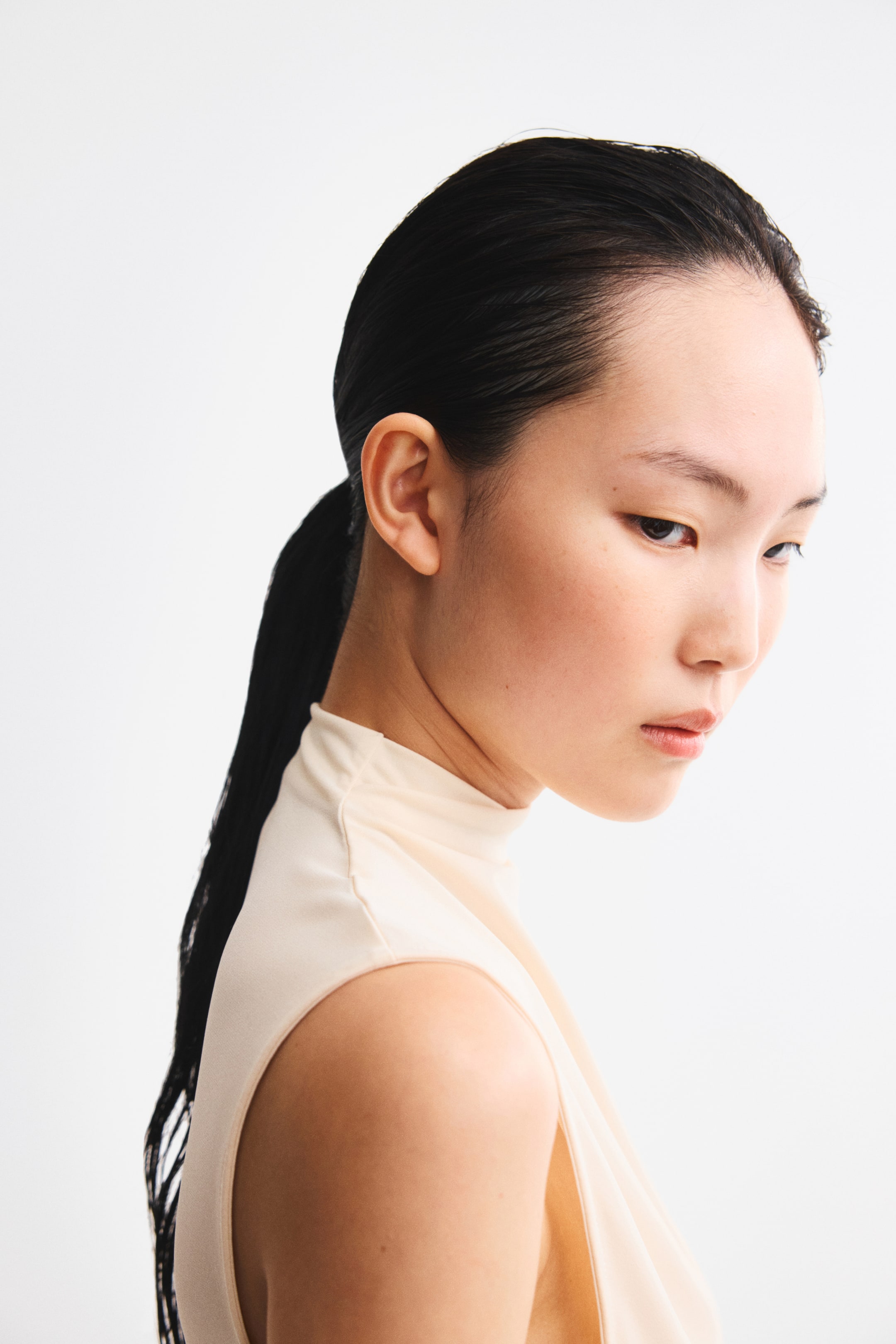 Draped-Panel Jersey Top