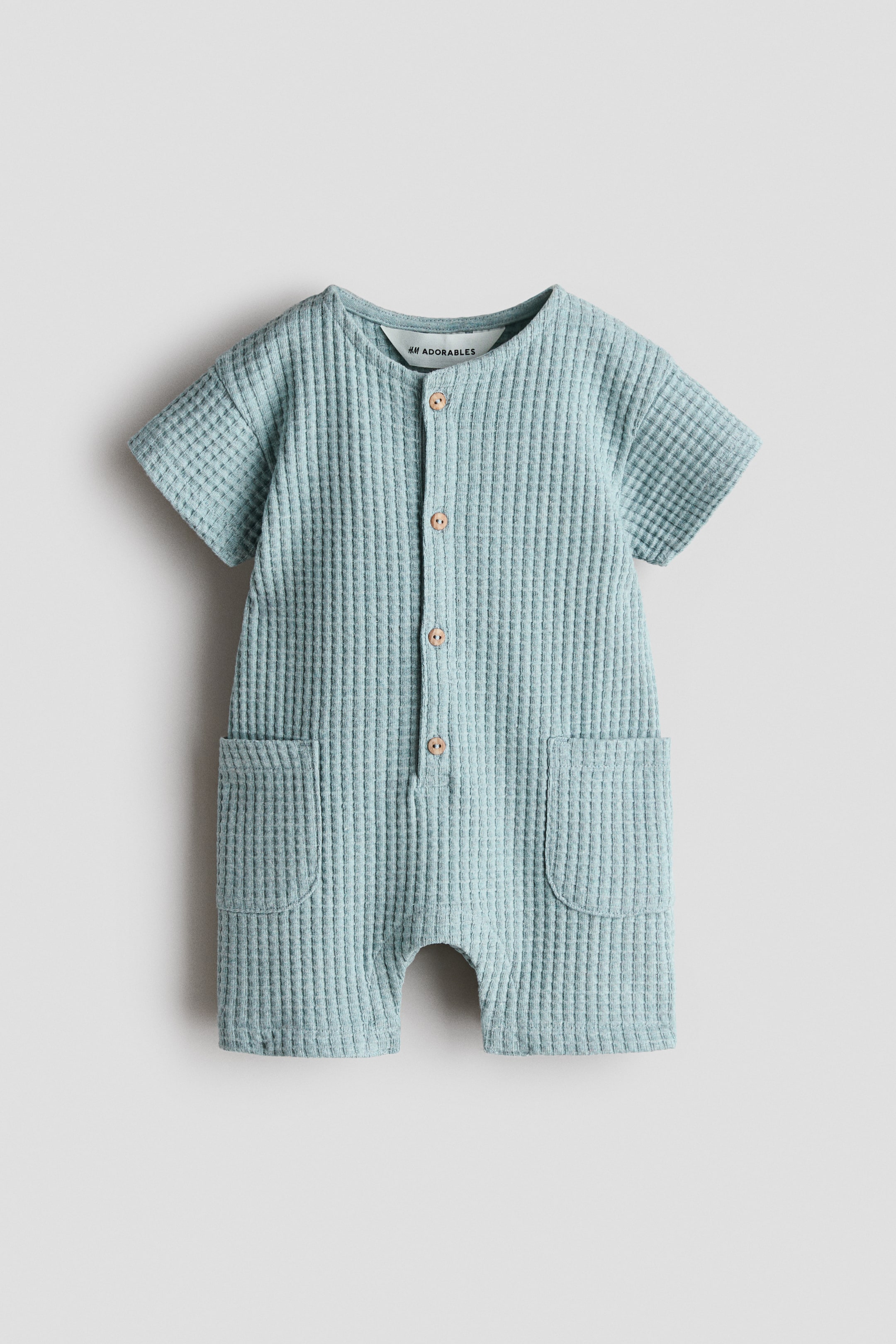 View larger image: Cotton romper suit - Turquoise - Kids | H&M IN 1