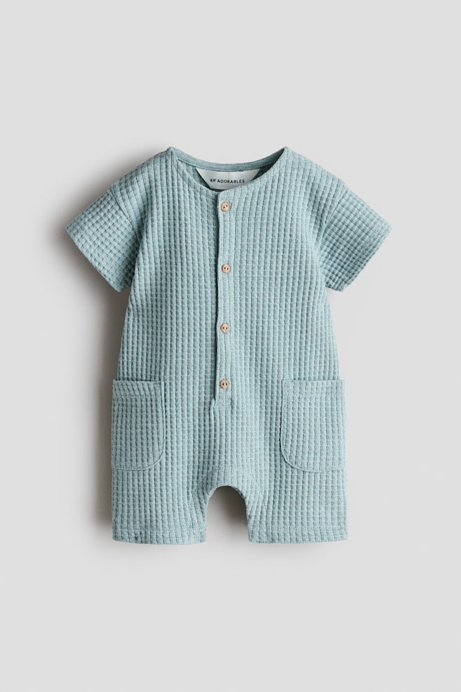 Barboteuse en coton - Turquoise/Marron clair/Bleu clair/Marron/soleil/Gris clair - 1
