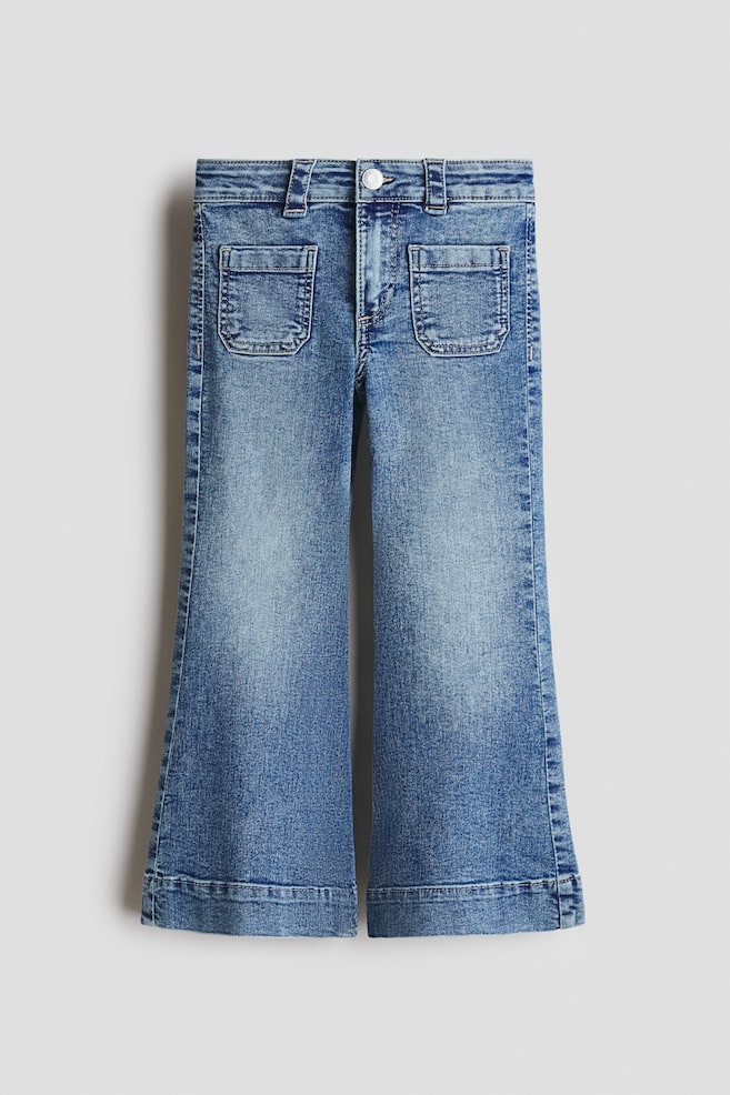 Flared Jeans - Denimblau/Schwarz/Cremefarben/Geblümt/Rosa/Dunkles Denimblau/Beige/Geblümt - 1