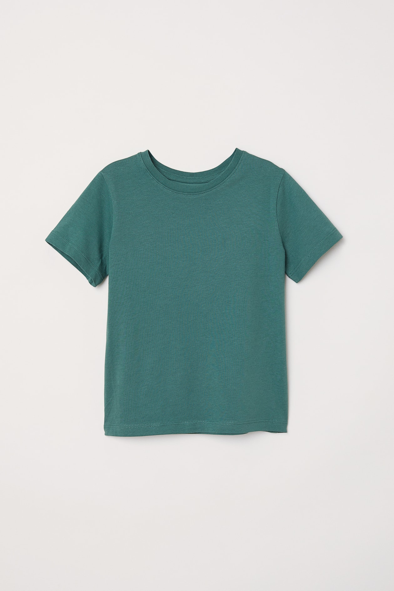 Cotton T-shirt - Short sleeve - Regular length - Dark green - Kids | H&M US