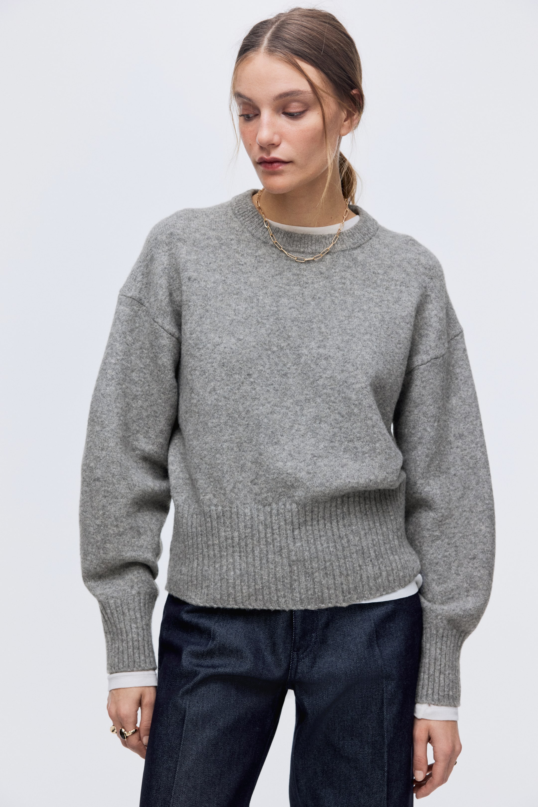 View larger image: Oversized jumper - Grey marl - Ladies | H&M GB 3