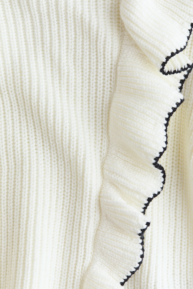 Pullover mit Volants-Weiß - 2
