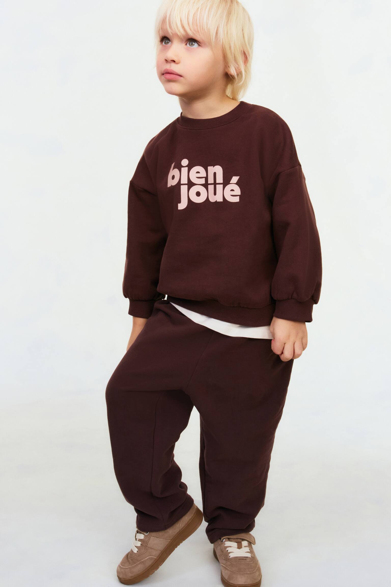 Joggers de algodón de corte recto - Marrón - 4