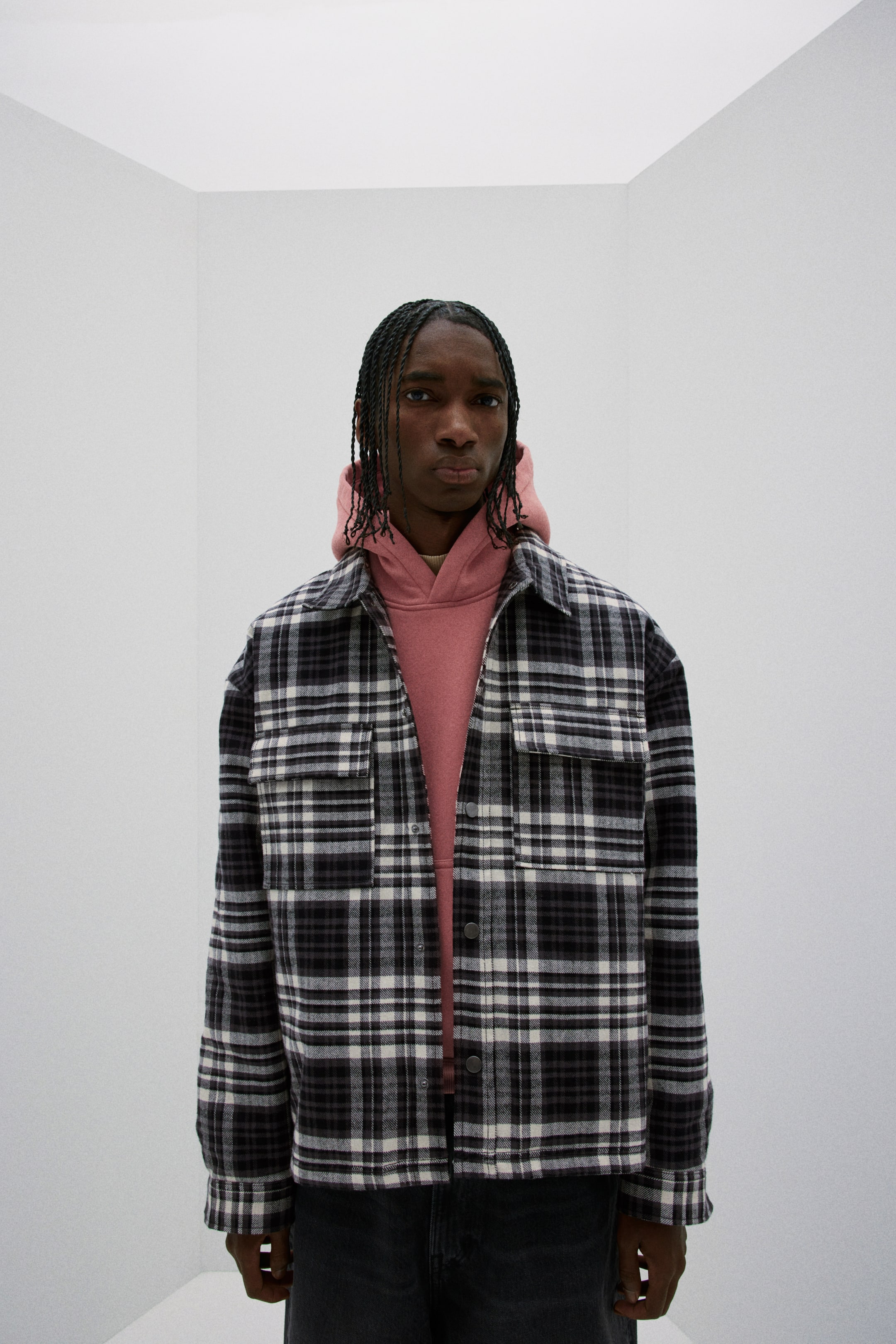 Oversized-Fit Flannel Overshirt