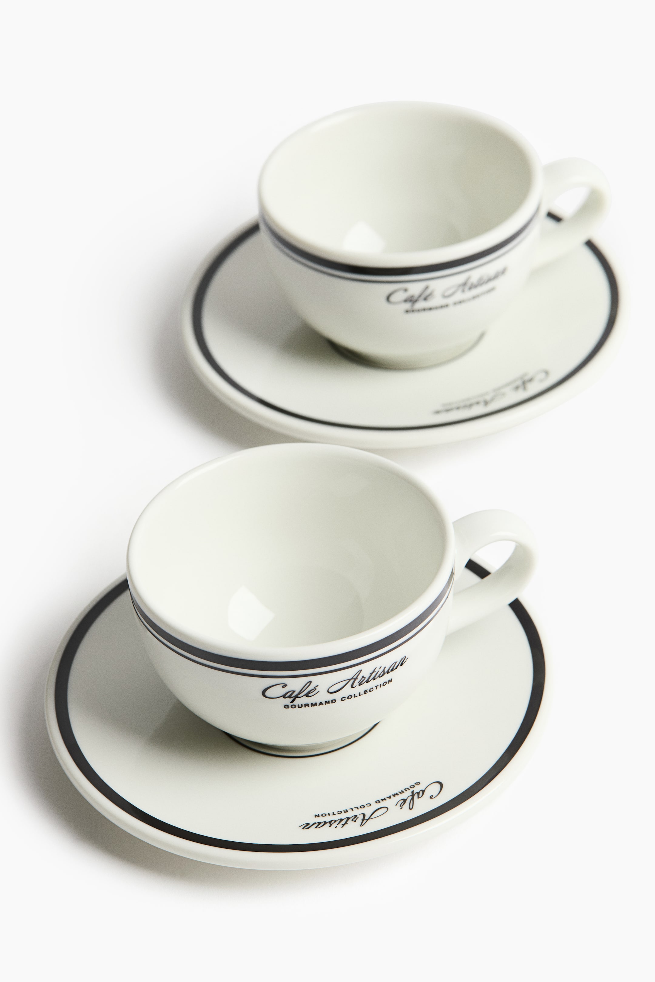 2-Pack Porcelain Cappuccino Cups with Saucers