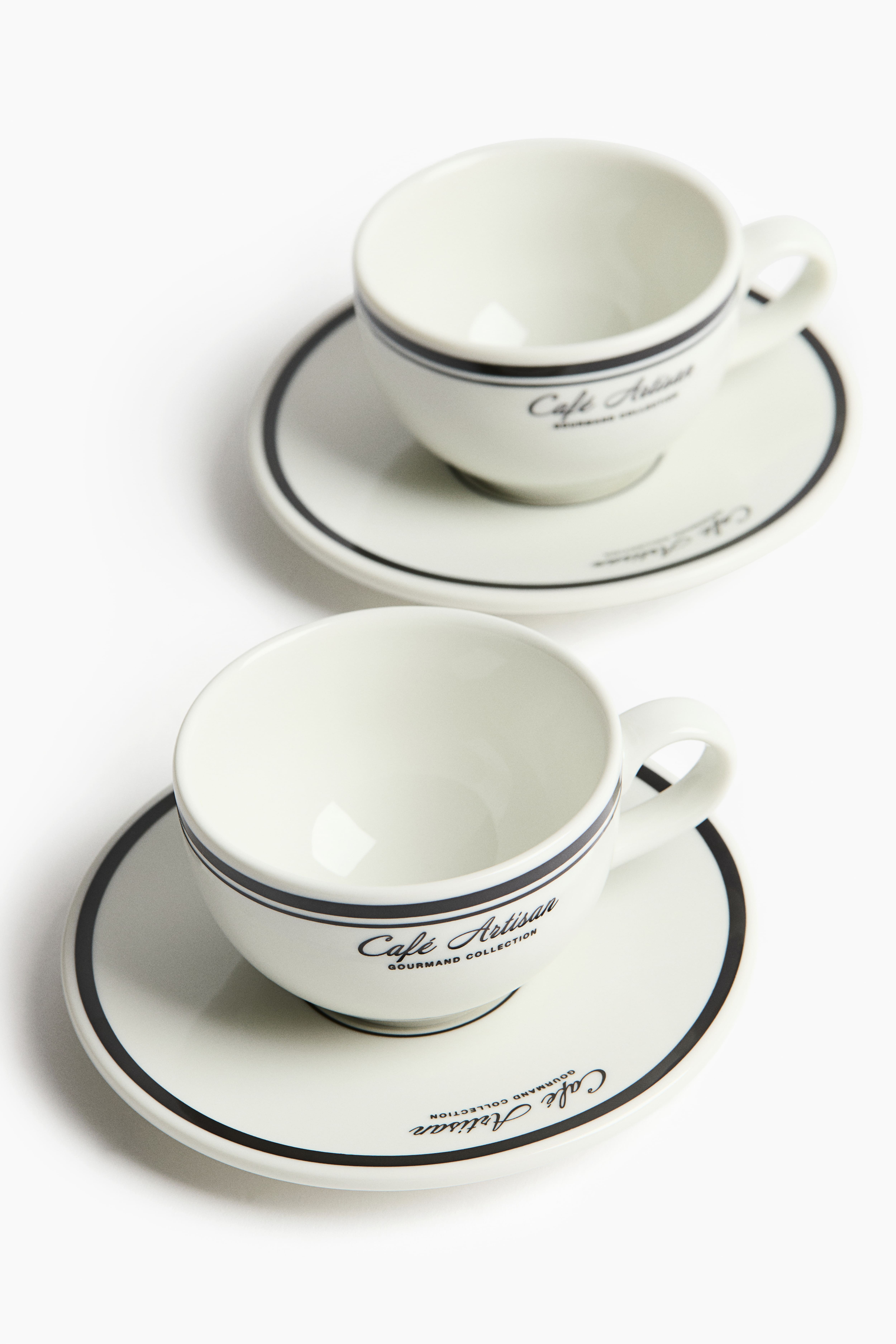 Lot de 2 tasses à cappuccino avec soucoupes
