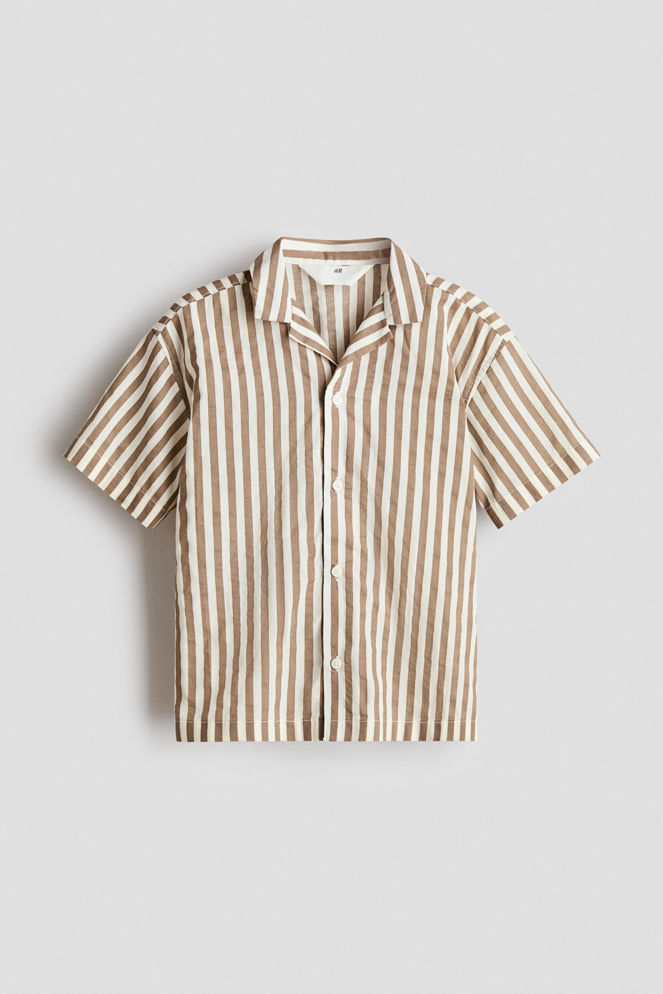 View larger image: Printed resort shirt - Brown/Striped - Kids | H&M HK 1