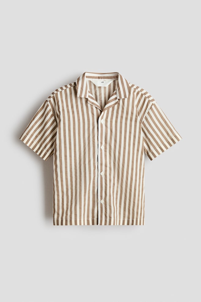 Camisa resort estampada - Café/Franjas - 1