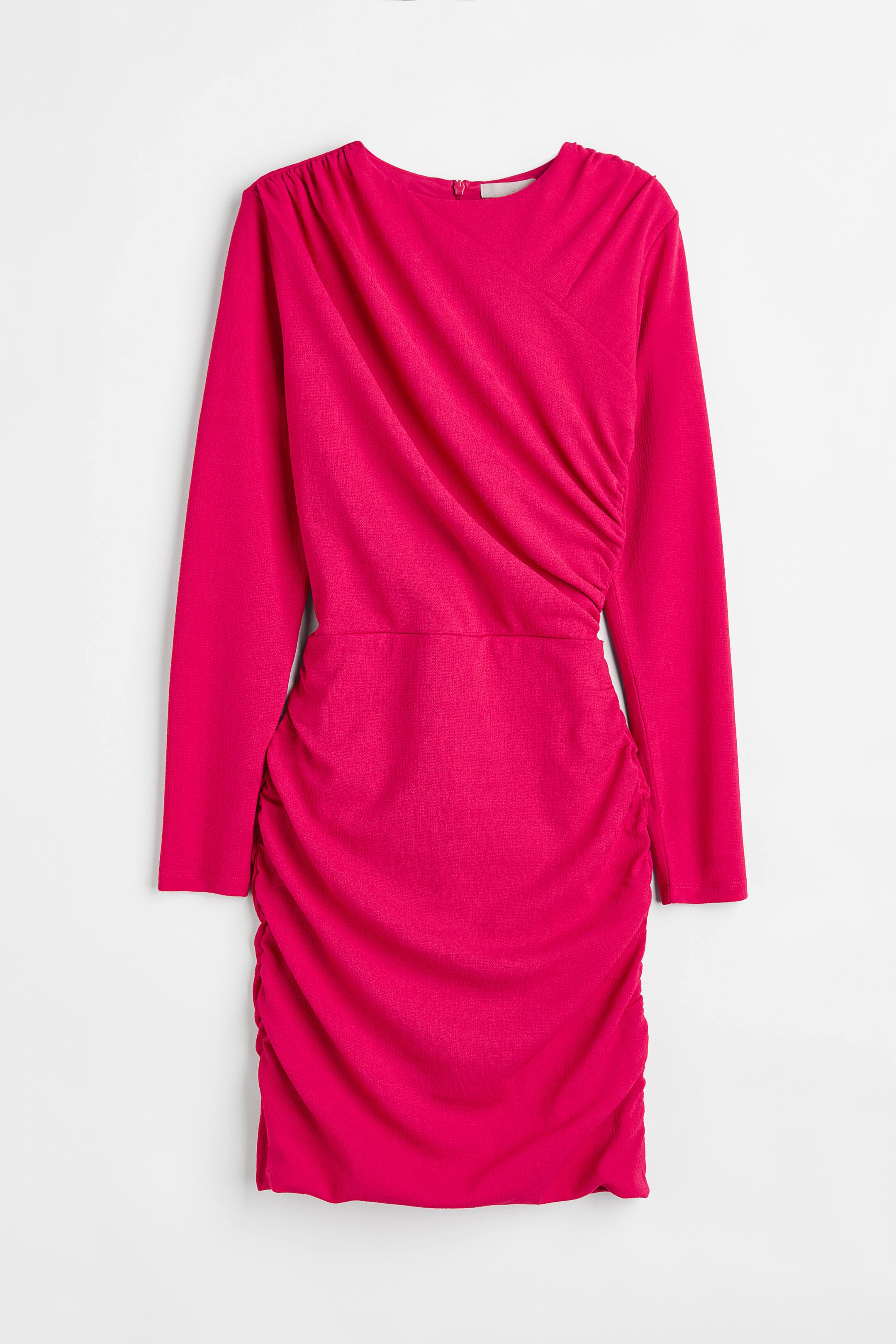 Draped bodycon dress - Cerise