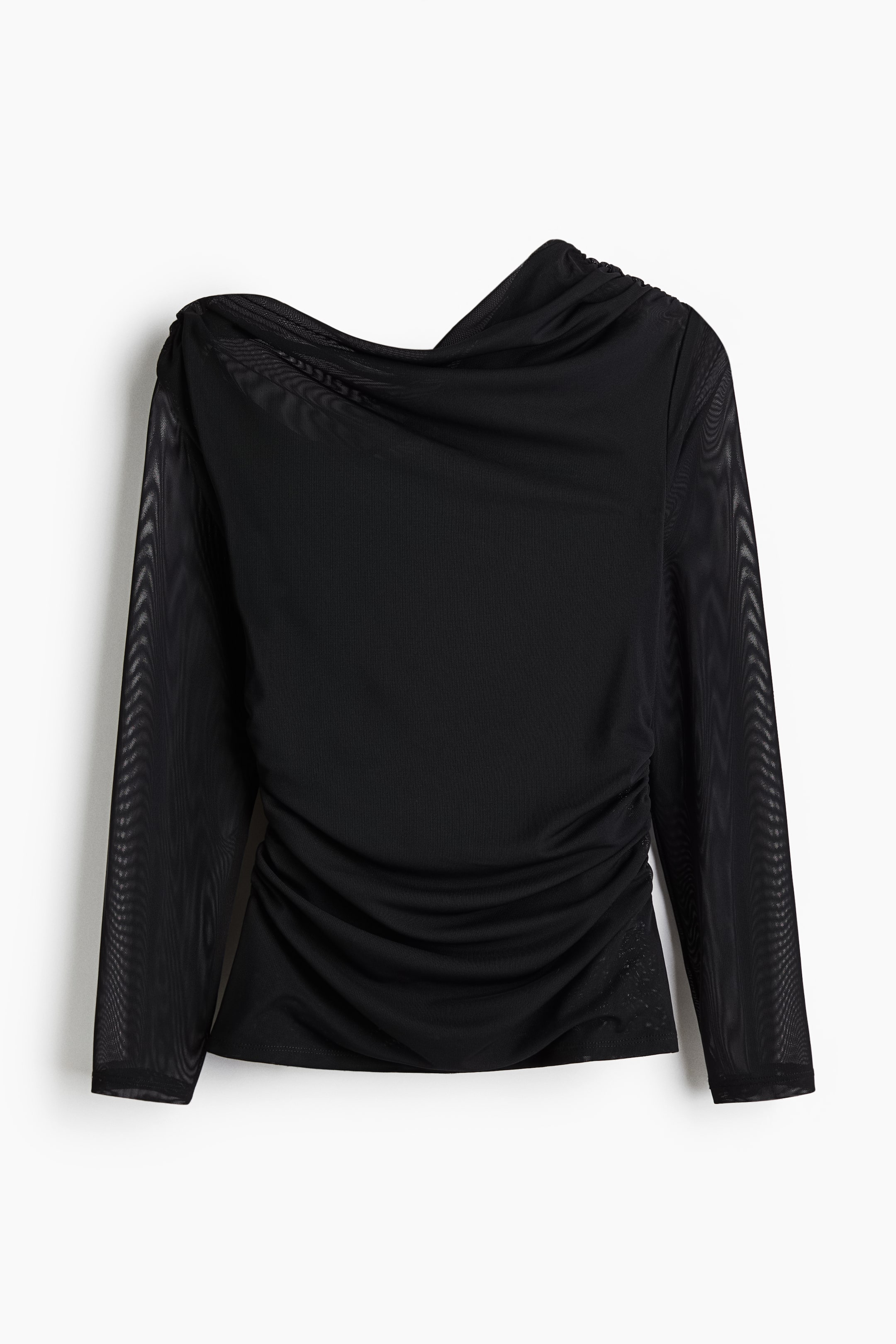 Näytä suurempi kuva: One-shoulder mesh top - Musta - NAISET | H&M FI 5