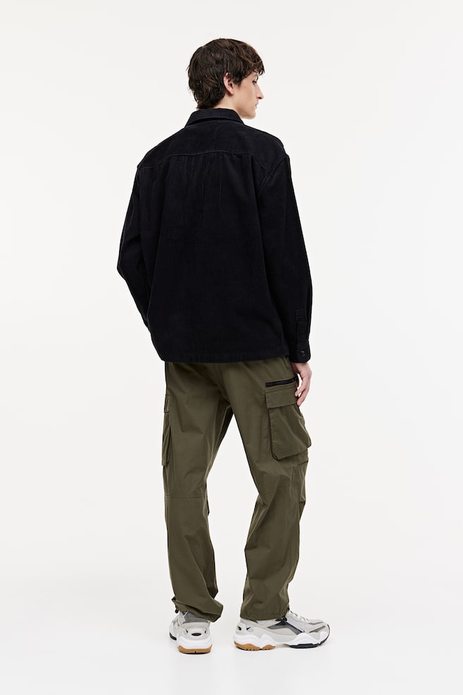 Relaxed Fit Cargo trousers - Dark khaki green/Black/Light grey - 5