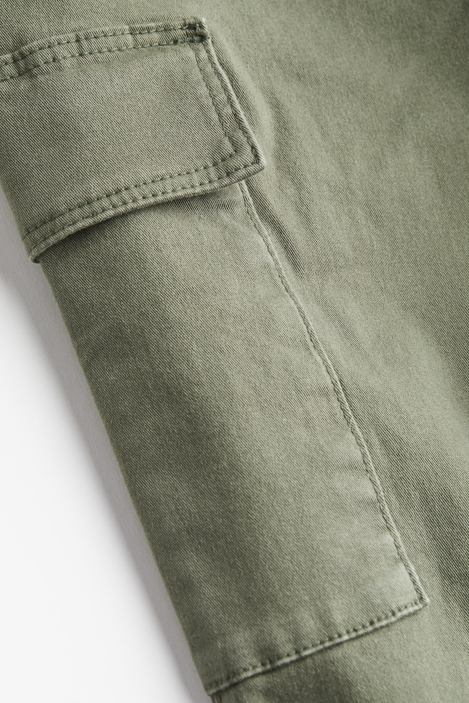 Cotton twill cargo trousers - Khaki green/Light beige/Black - 3