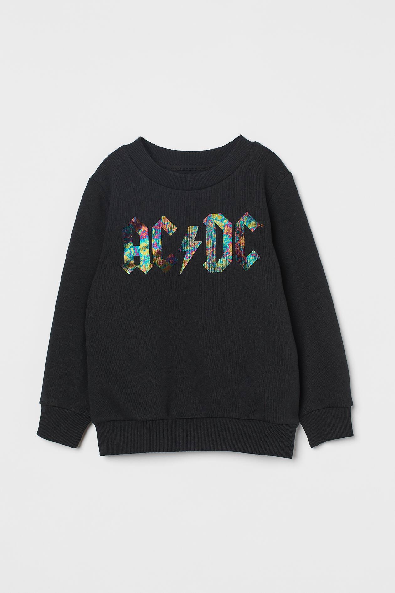 Printed Sweatshirt - Black/AC/DC - Kids | H&M CA