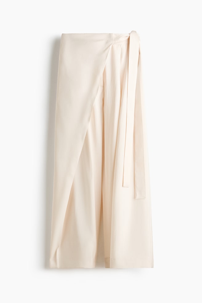 Modal-blend wrap-detail trousers - Cream - 1
