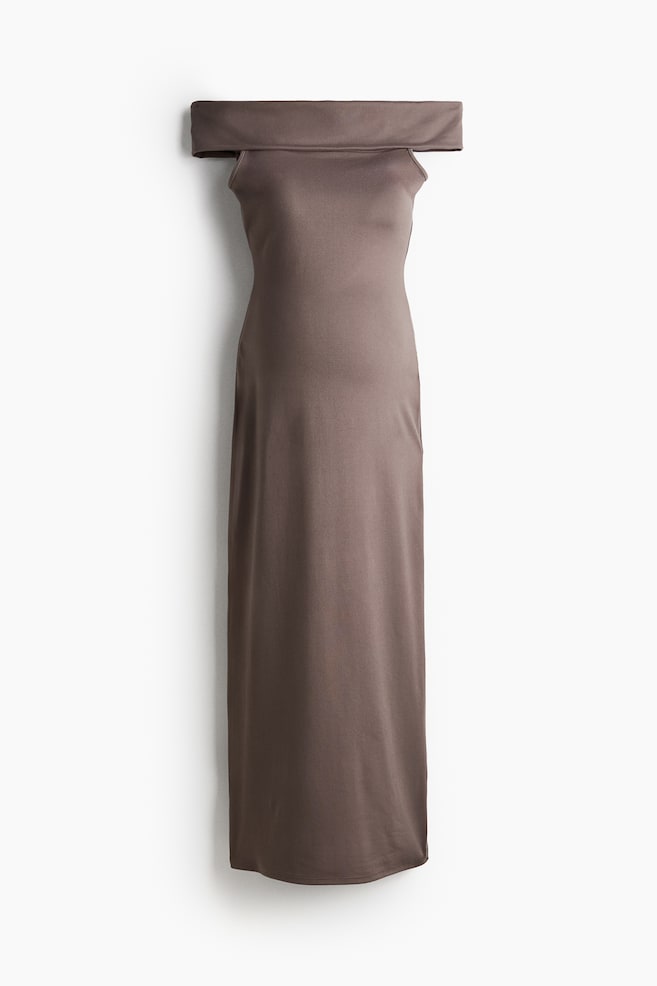 MAMA Off-Shoulder-Kleid aus Jersey - Dunkelbeige - 1