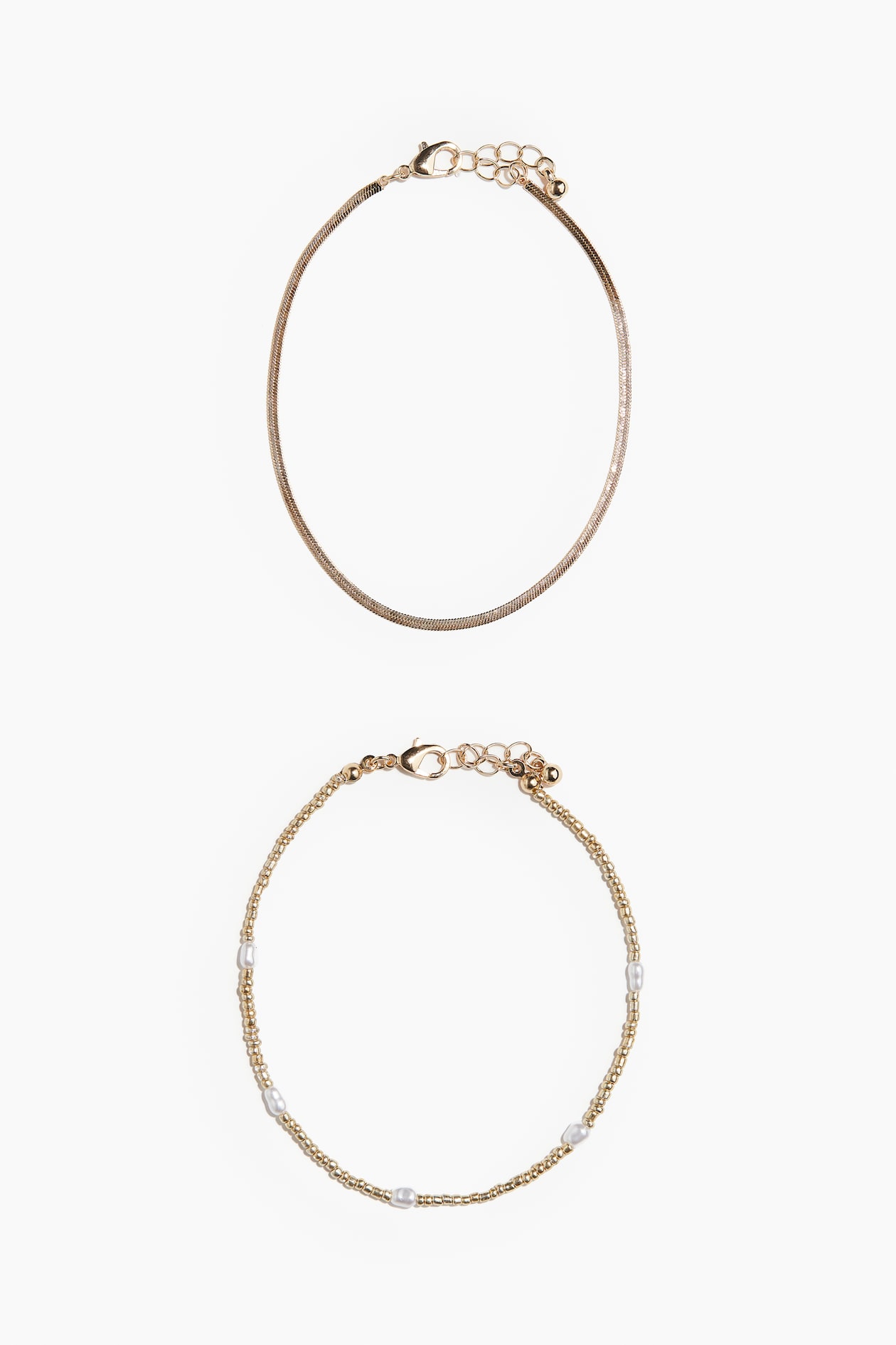 2pack anklets Goldcoloured/White Ladies H&M GB
