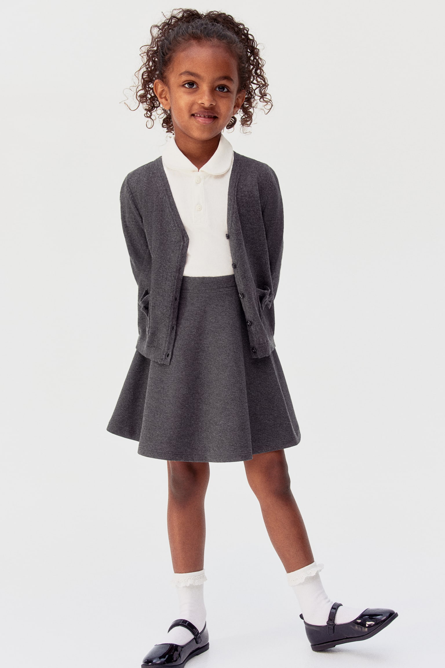 Jersey school skirt - Dark grey/Black/Navy blue - 1