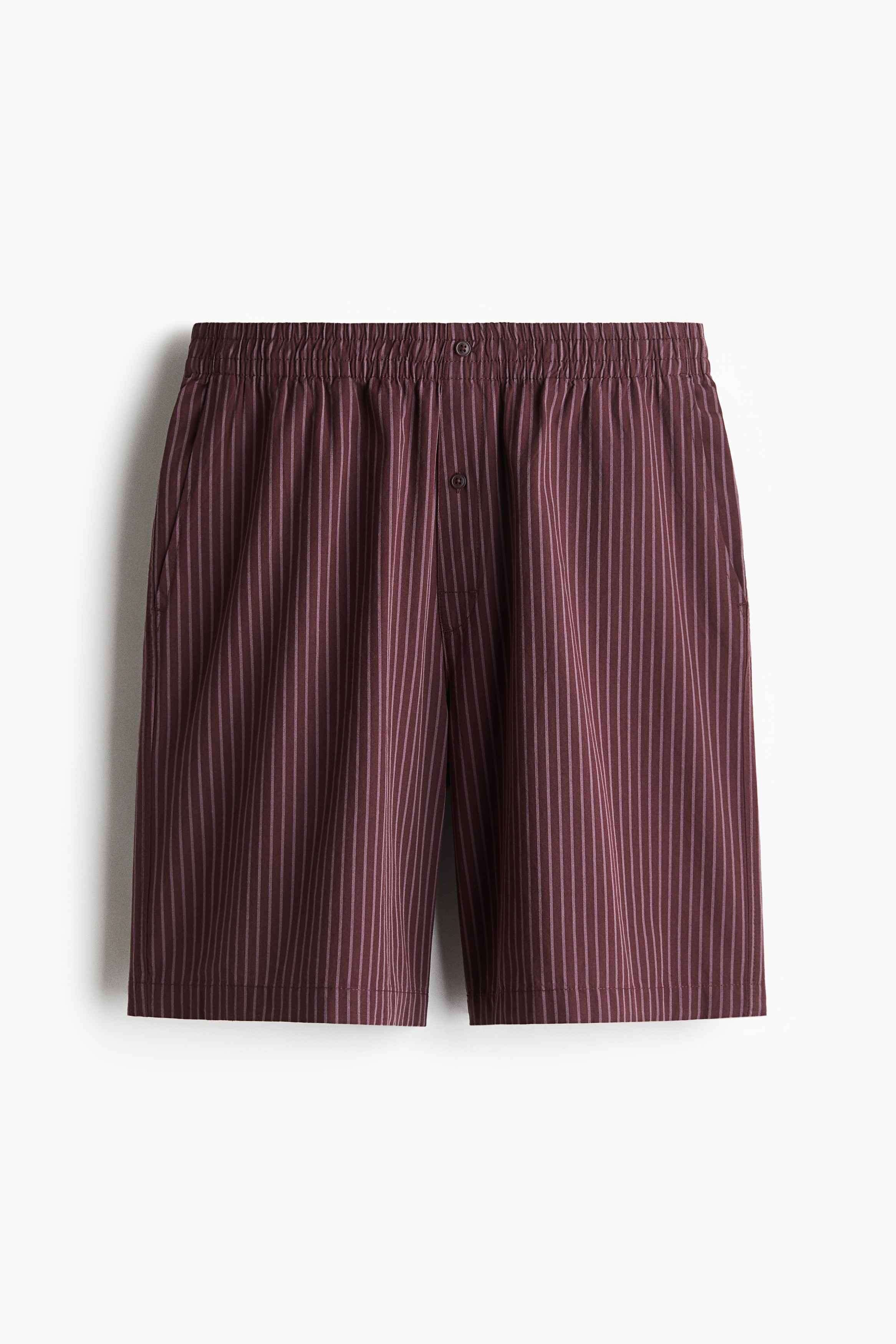 Calções em algodão Relaxed Fit - Bordeaux/Riscas