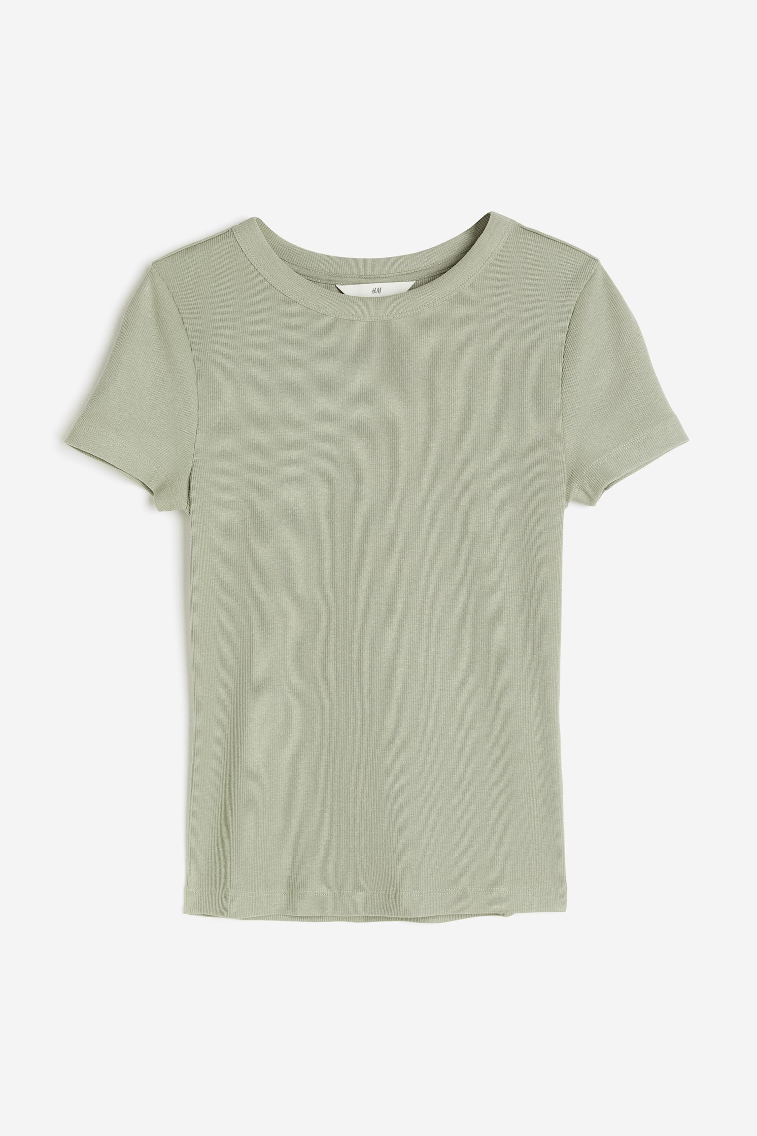 Rib Modal Blend Tee - Sage green/White/Black/Light blue/Più Amore/Light khaki green/Burgundy/Greige/Light beige marle/Red - 1